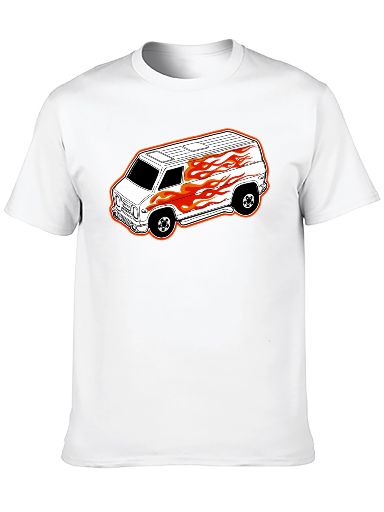 Black T-Shirt with Custom Van Graphic