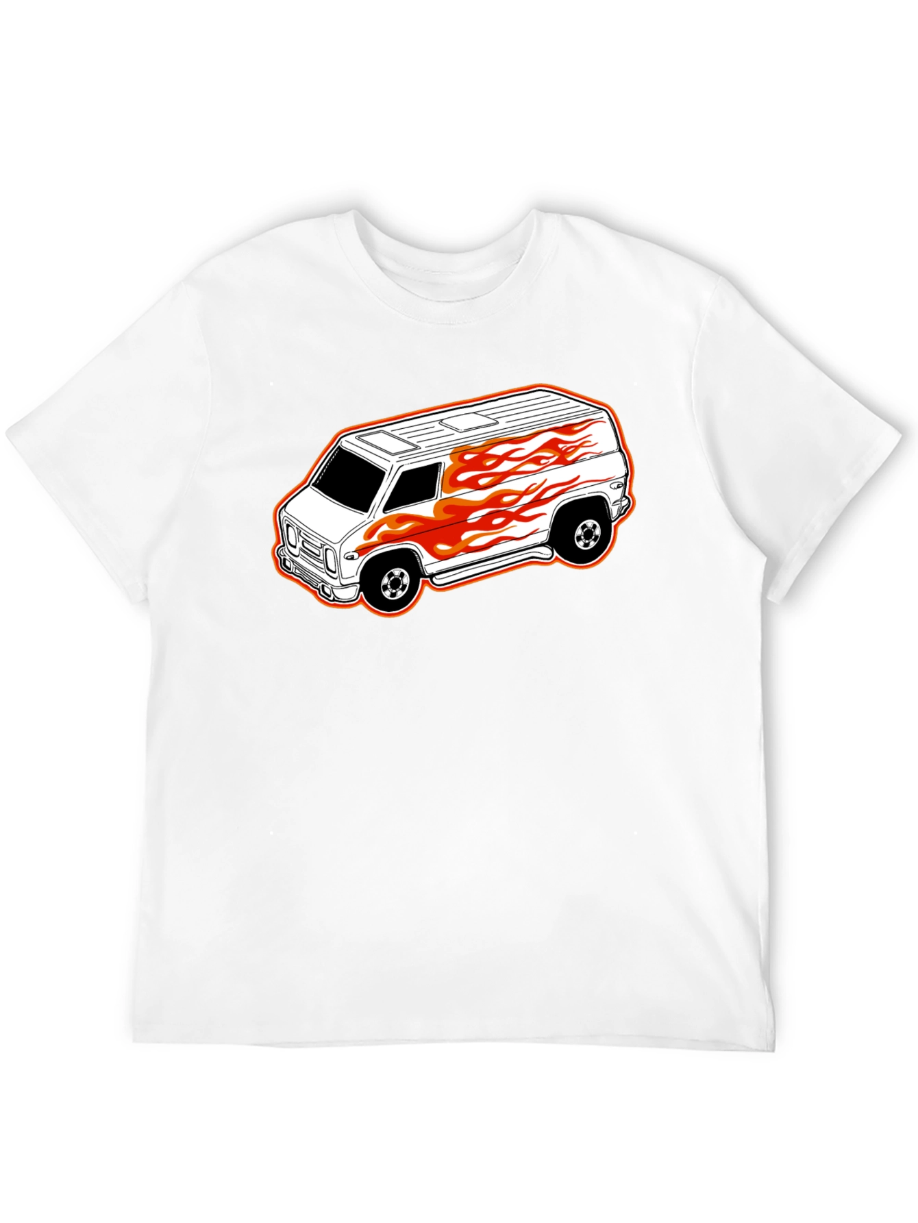 Black T-Shirt with Custom Van Graphic