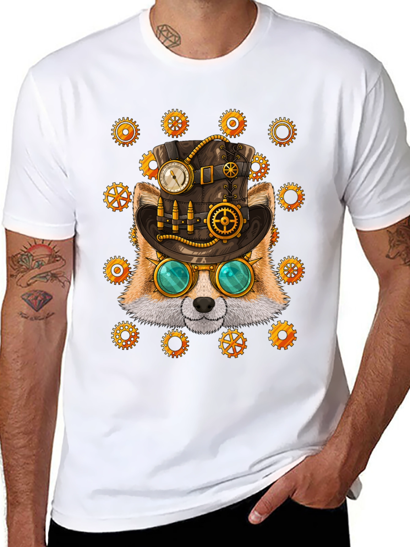Steampunk Fox Graphic Tee