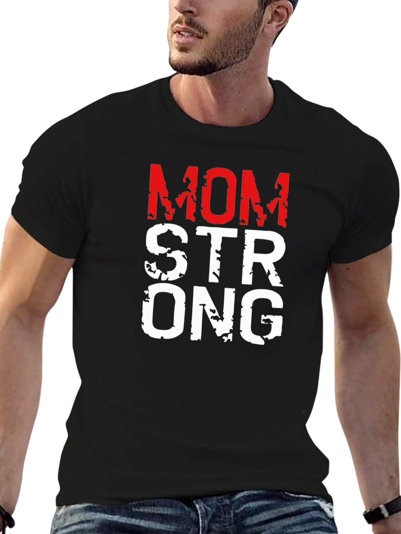 Mom Strong Graphic Tee - Black