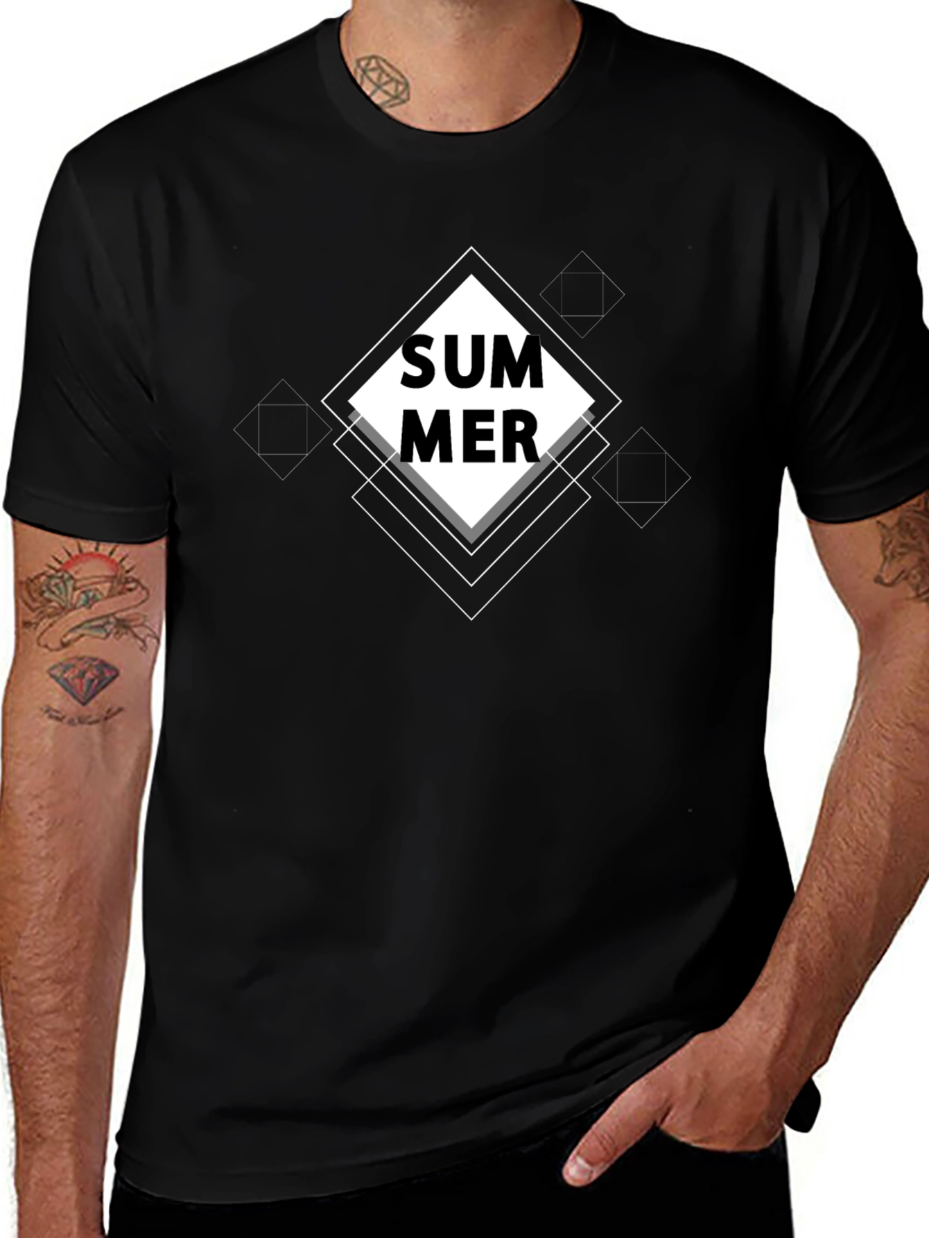 Summer Graphic Black T-Shirt