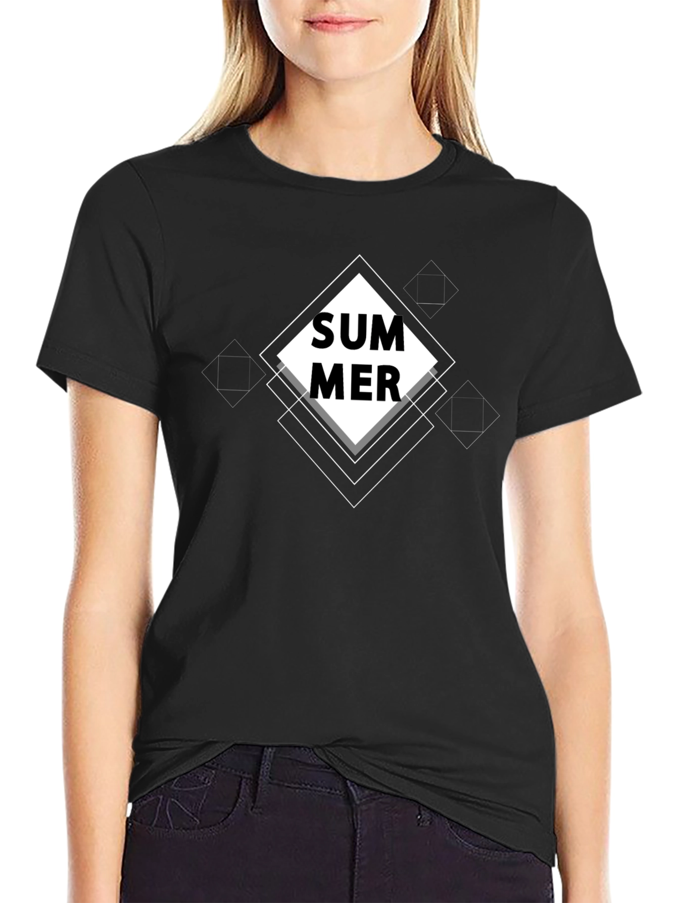 Summer Graphic Black T-Shirt
