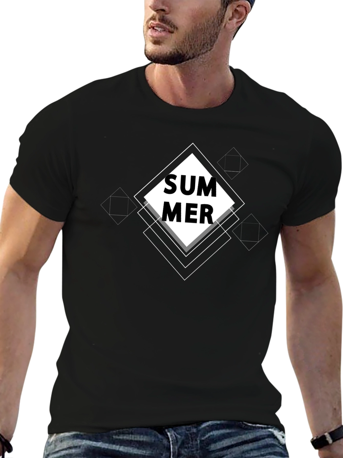 Summer Graphic Black T-Shirt