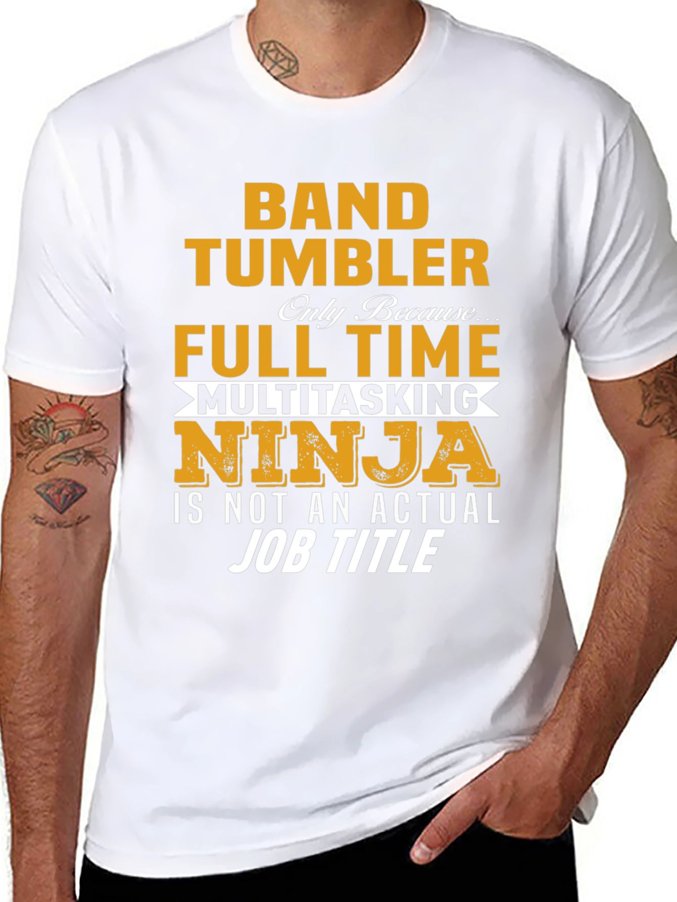 Band Tumbler Full Time Ninja Graphic T-Shirt