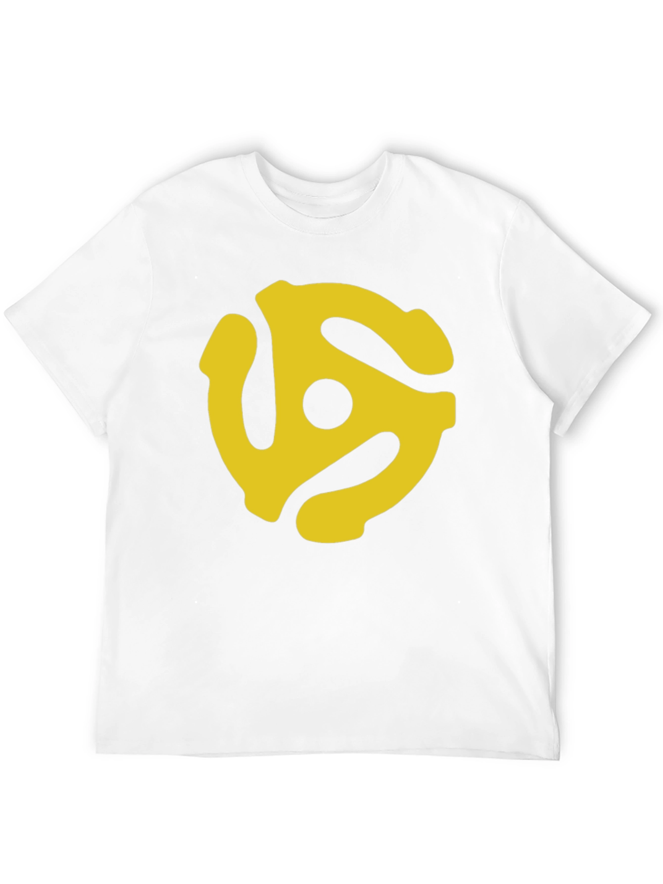 Retro Yellow Record Adapter Black T-Shirt
