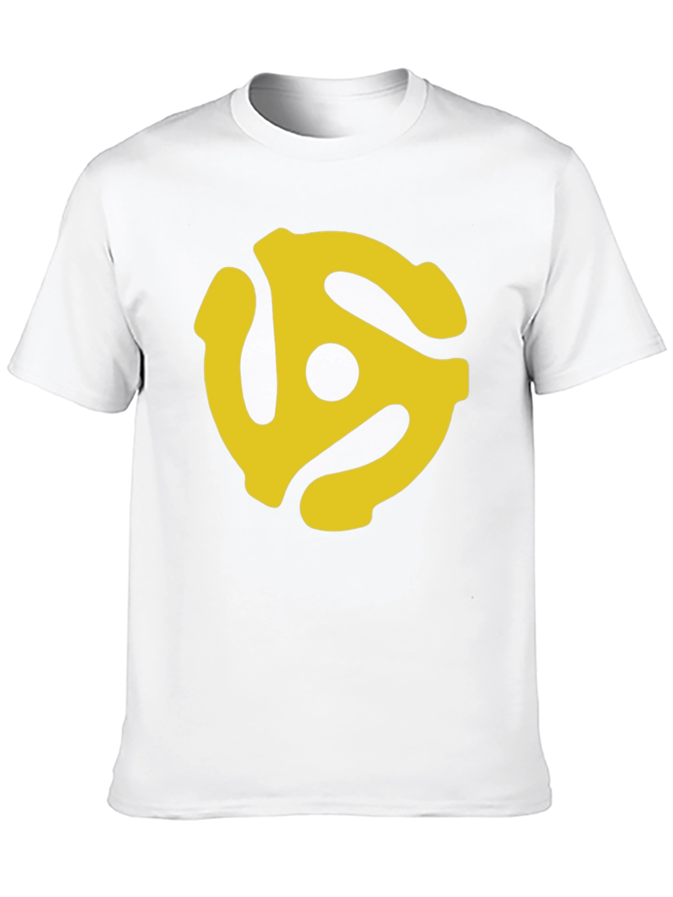 Retro Yellow Record Adapter Black T-Shirt