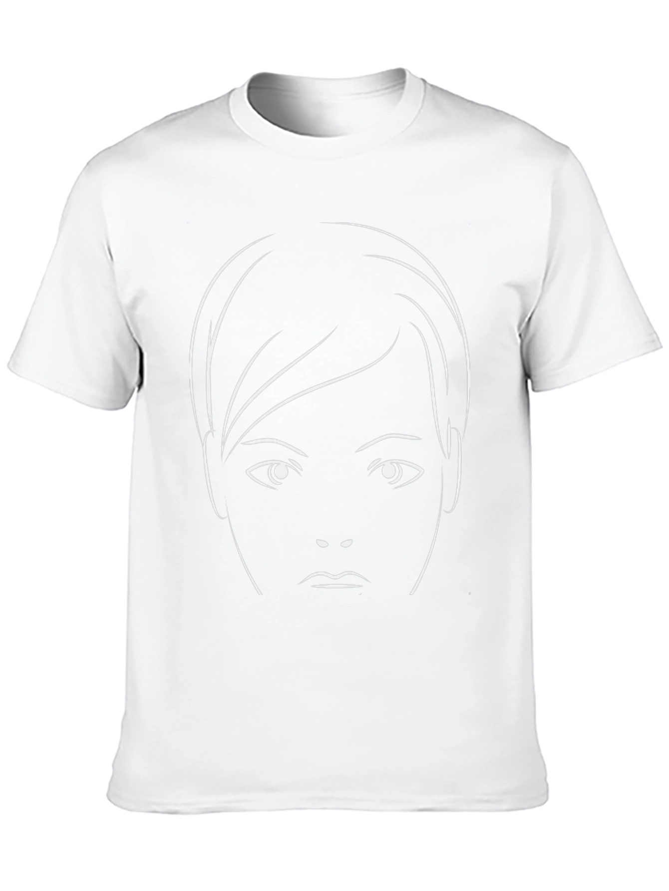 Black T-Shirt with Abstract Face Design