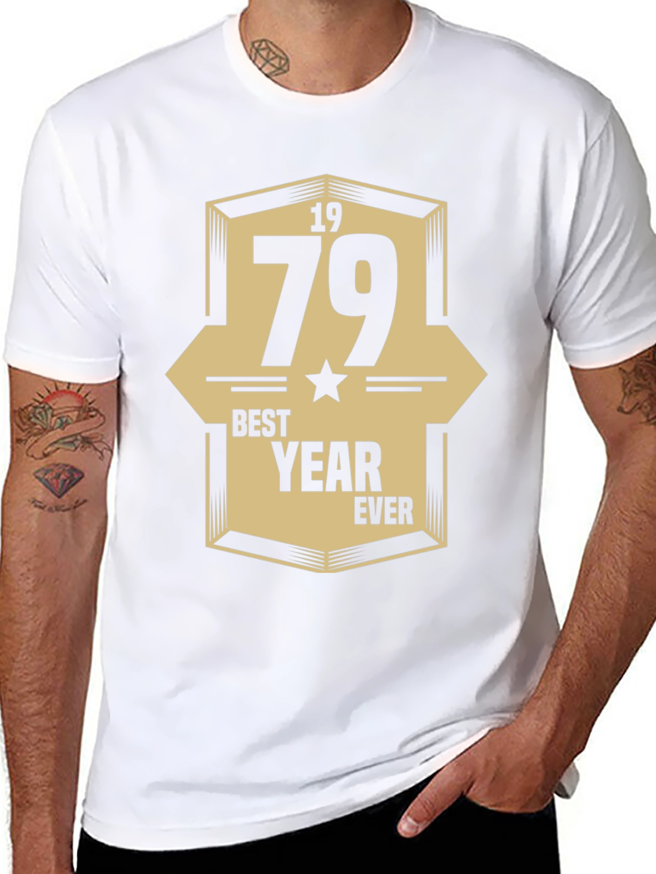 1979 Best Year Ever Graphic Print Black T-Shirt
