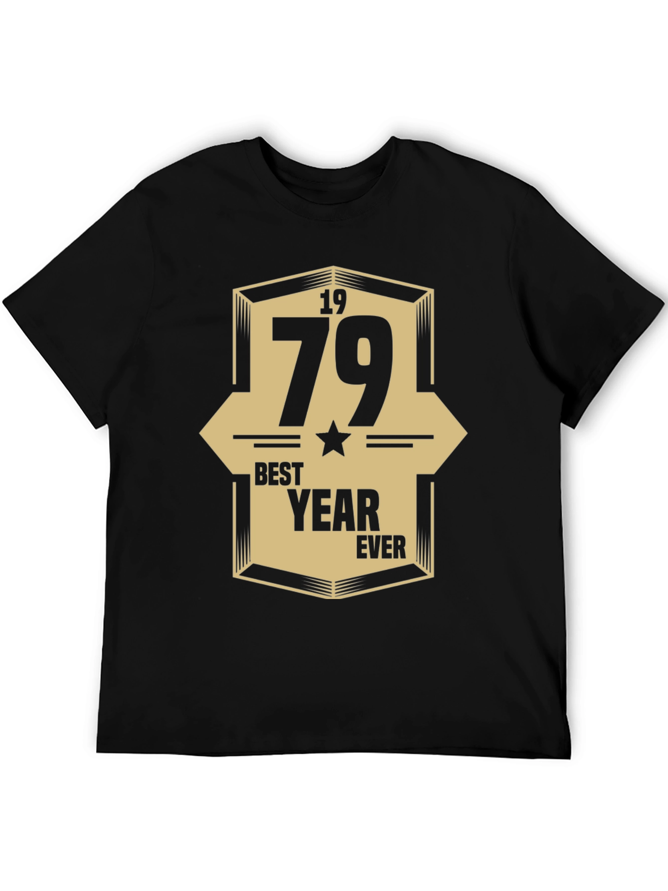 1979 Best Year Ever Graphic Print Black T-Shirt