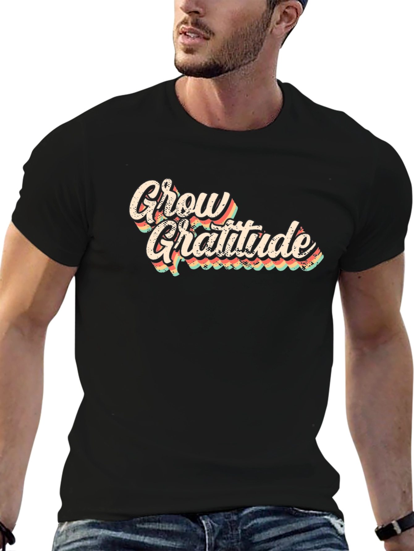 Grow Gratitude Graphic Tee - Black T-Shirt