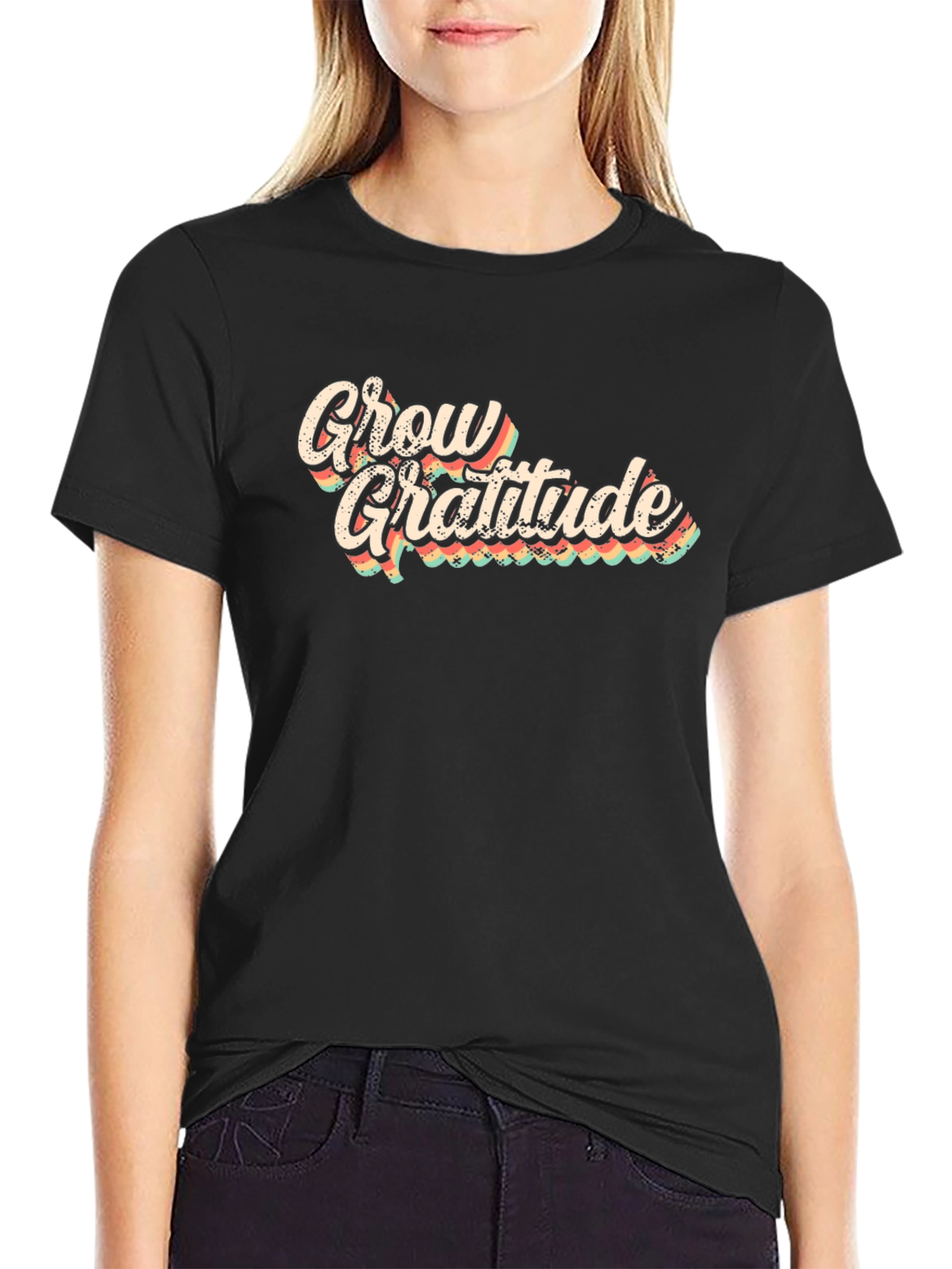 Grow Gratitude Graphic Tee - Black T-Shirt