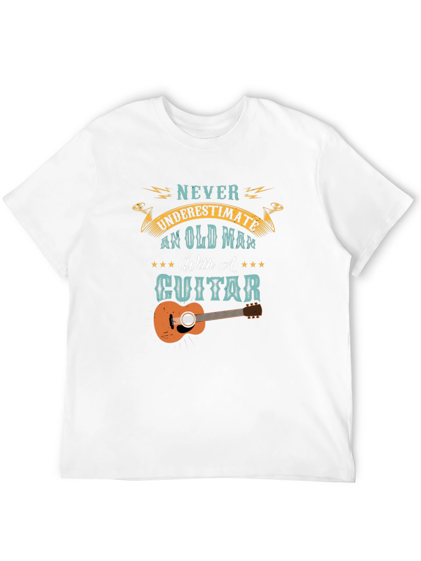 Old Man With A Guitar Graphic Tee - Black