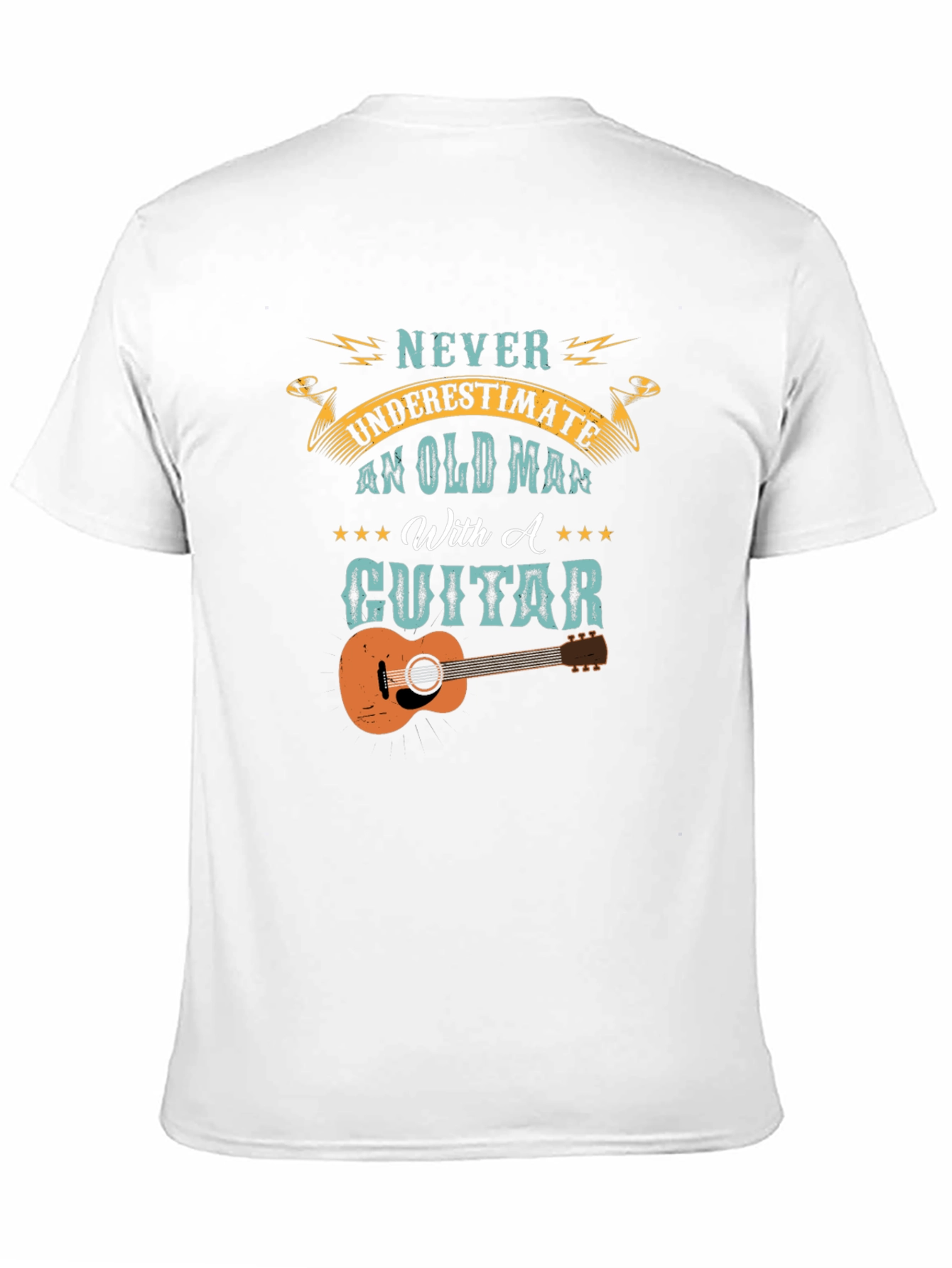 Old Man With A Guitar Graphic Tee - Black