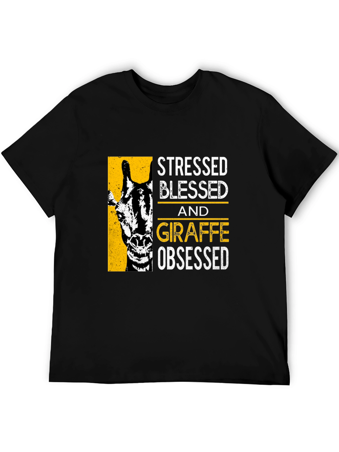 Stressed Blessed Giraffe Obsessed Graphic T-Shirt