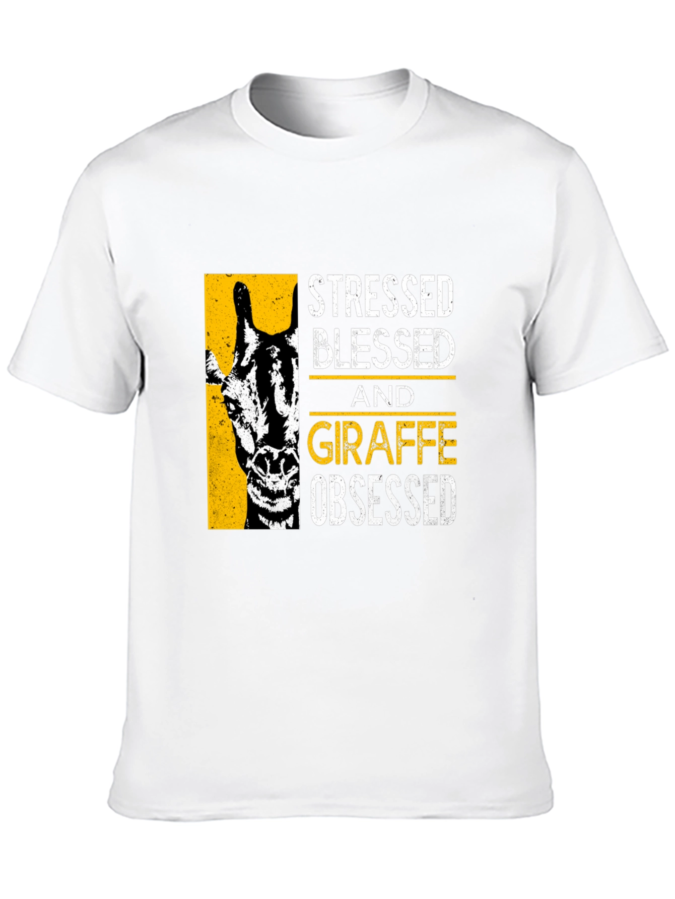 Stressed Blessed Giraffe Obsessed Graphic T-Shirt