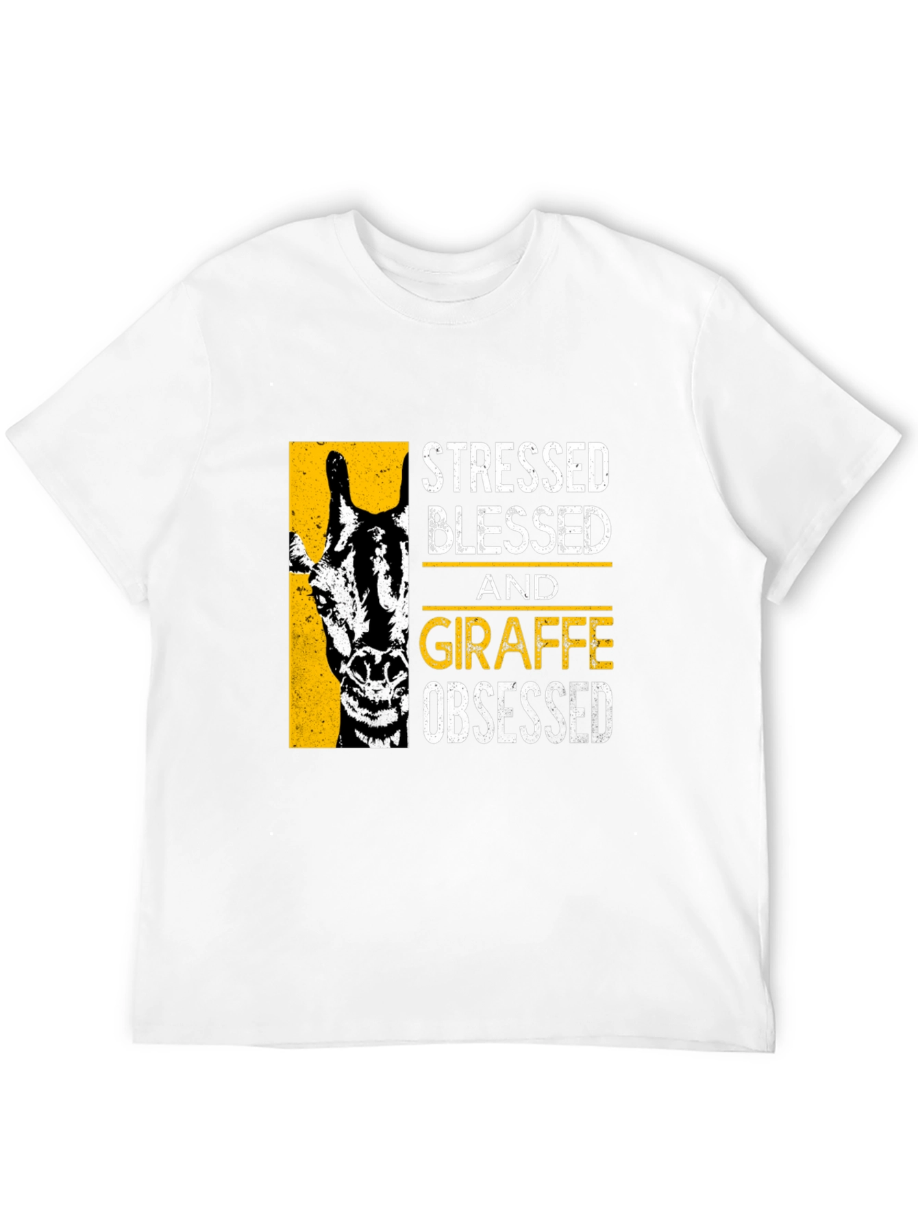Stressed Blessed Giraffe Obsessed Graphic T-Shirt