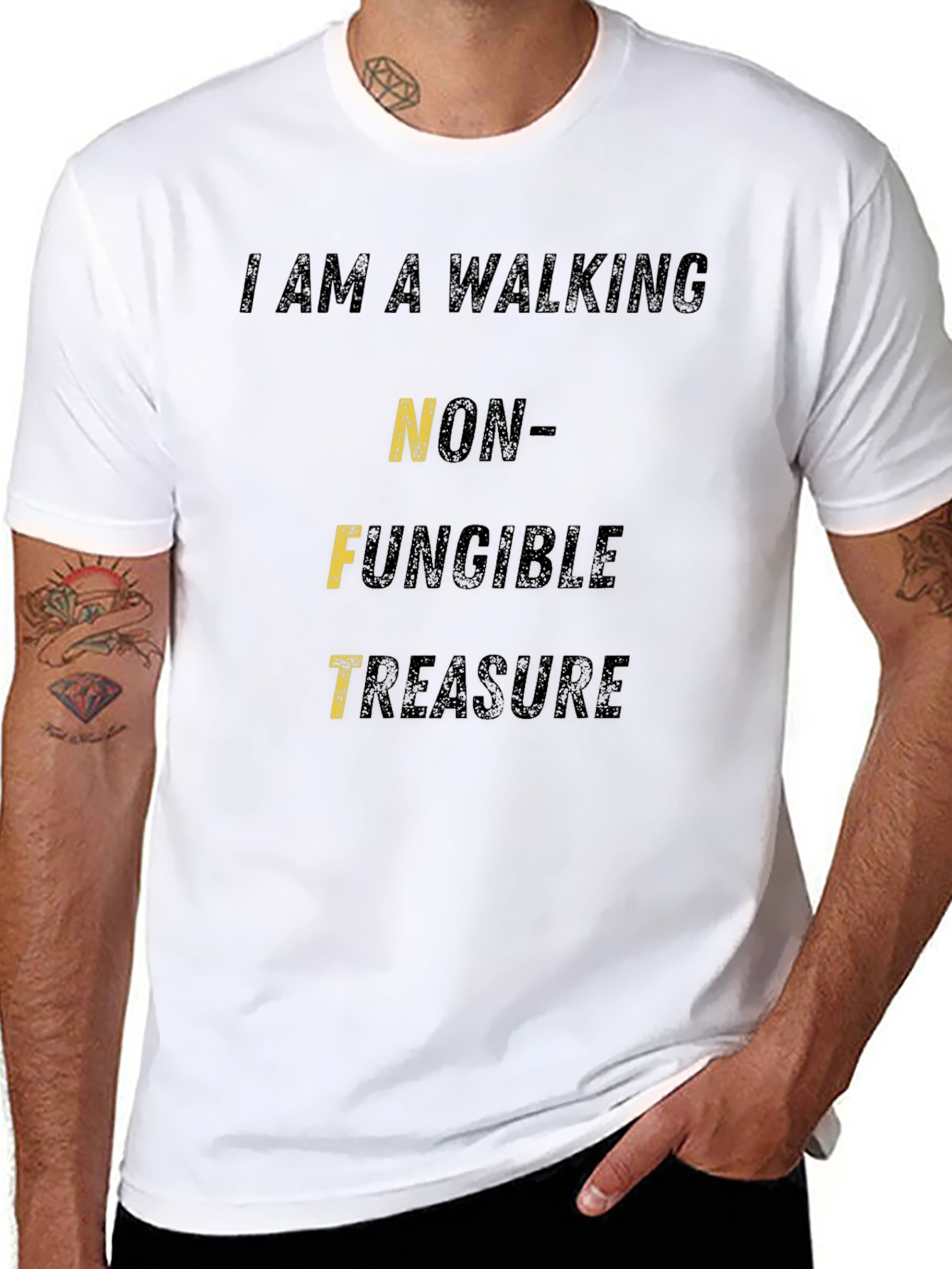 Walking NFT Treasure Black Graphic T-Shirt