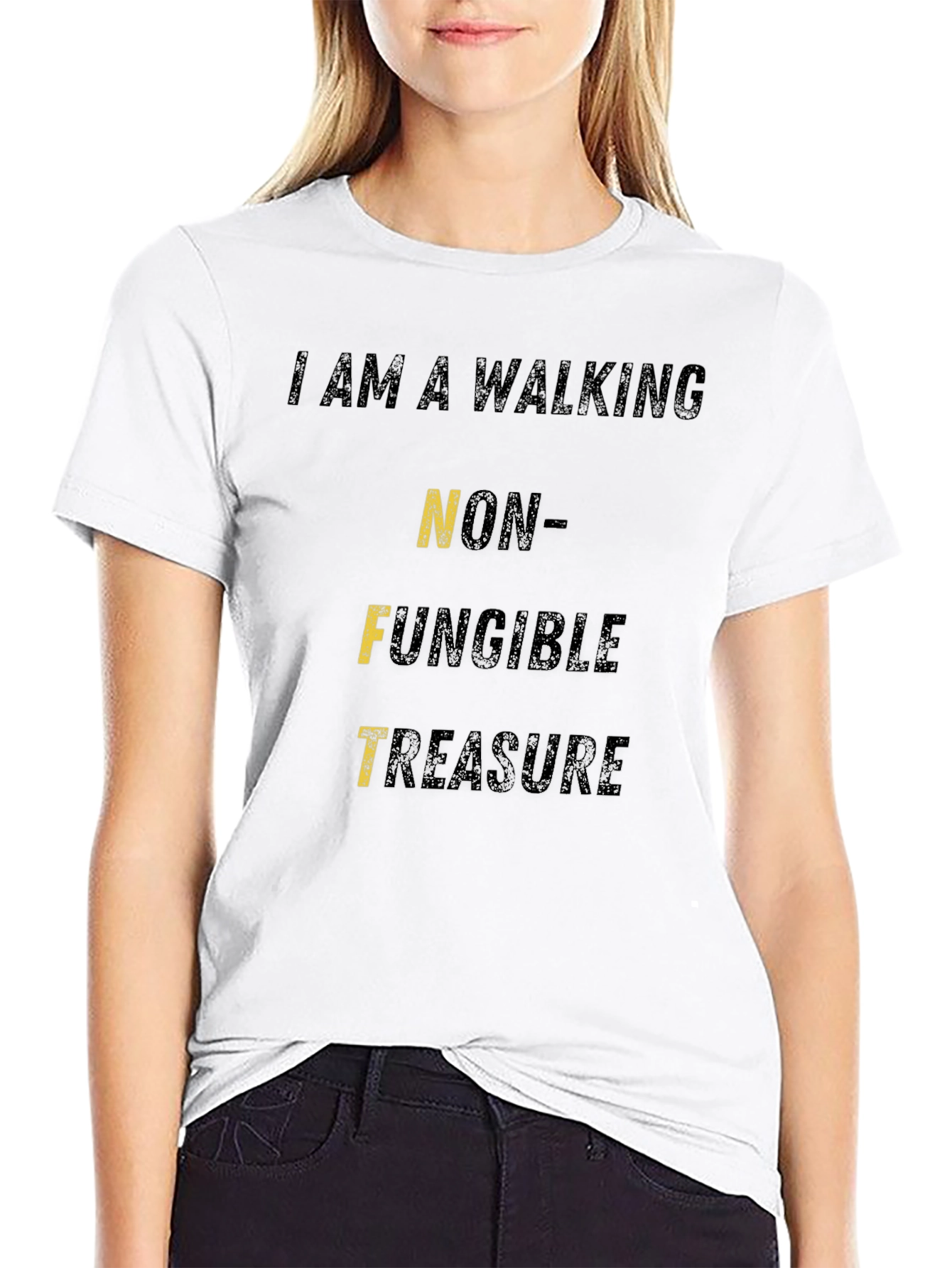 Walking NFT Treasure Black Graphic T-Shirt
