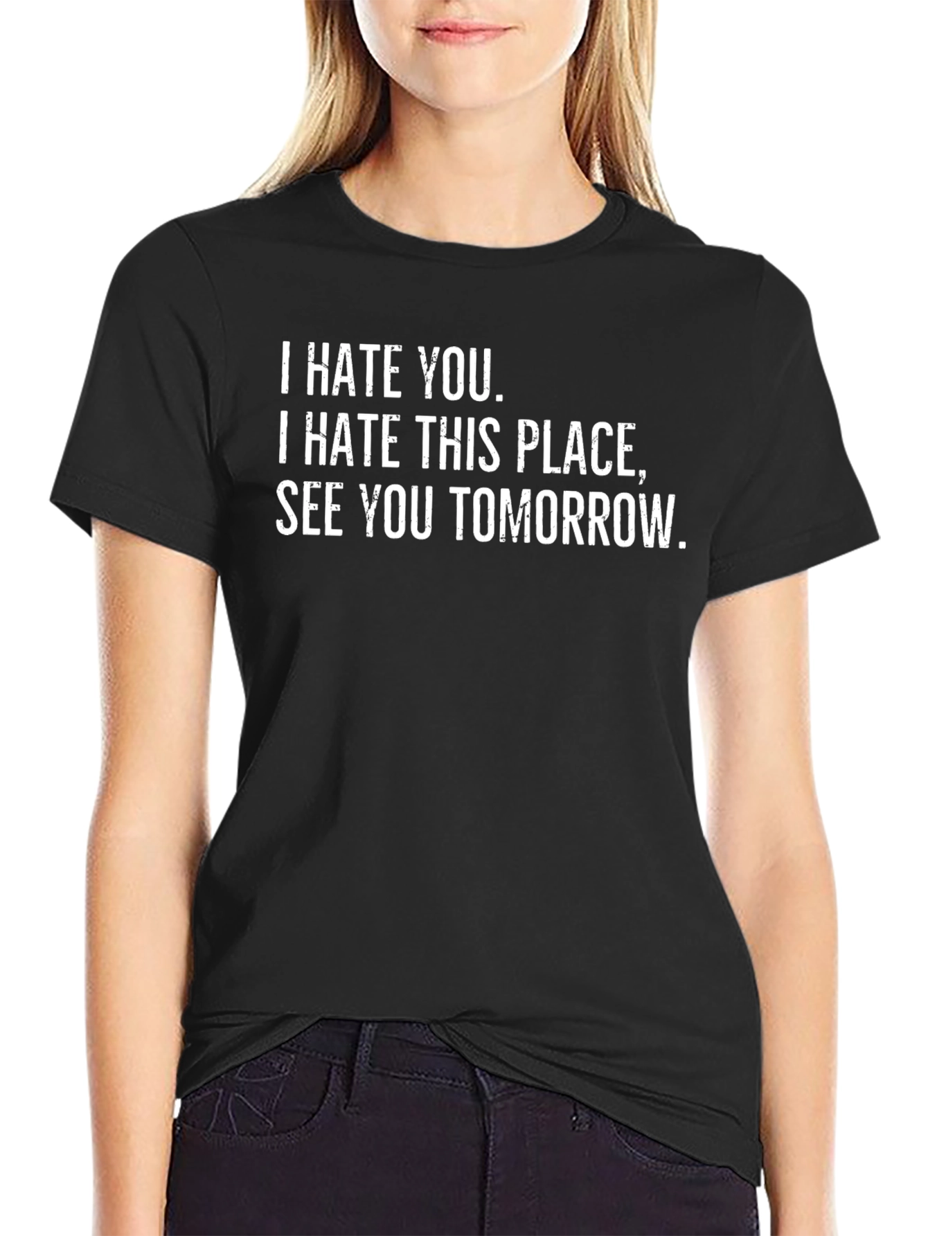 I Hate You Graphic T-Shirt - Black Cotton Tee