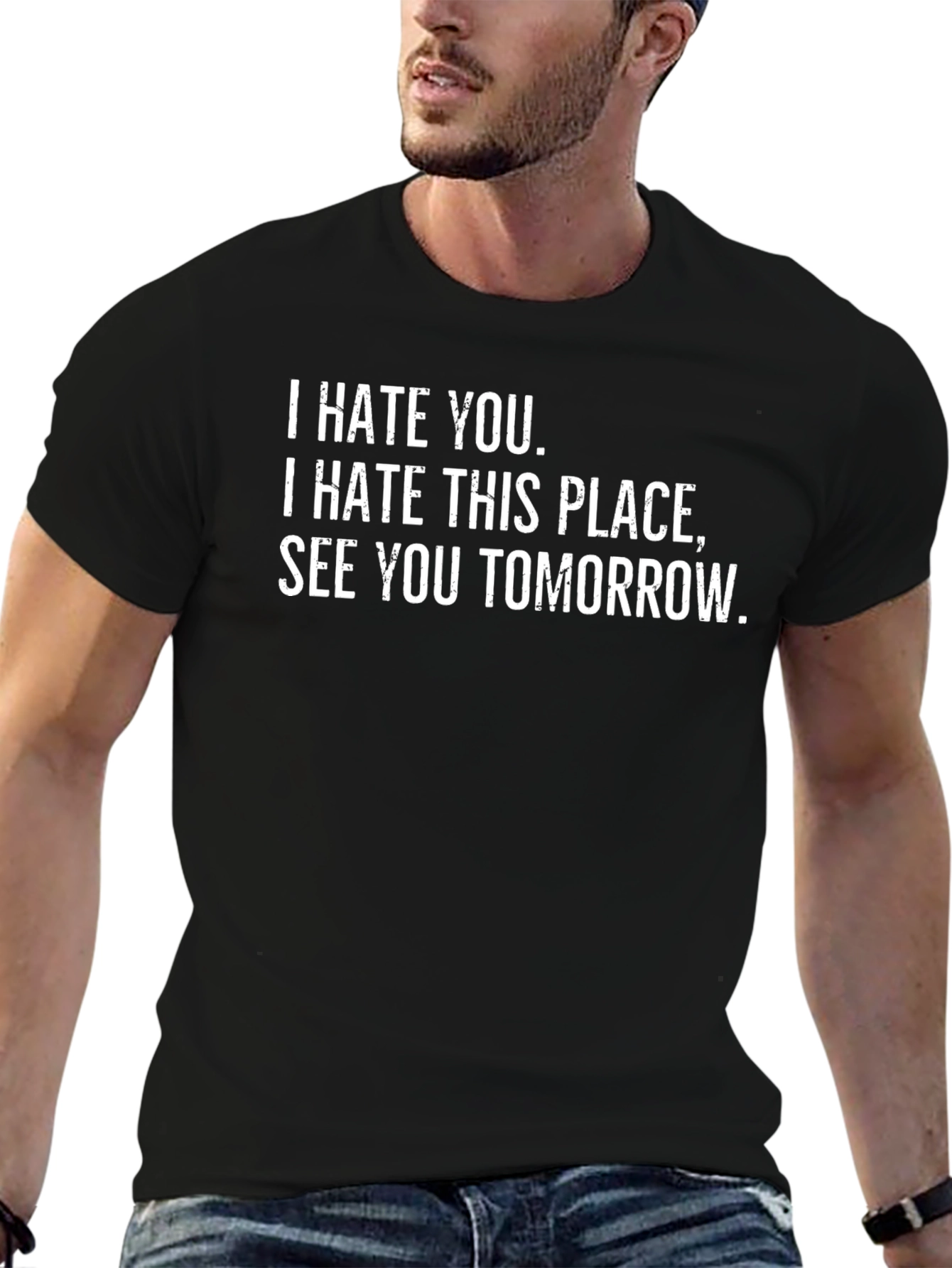 I Hate You Graphic T-Shirt - Black Cotton Tee