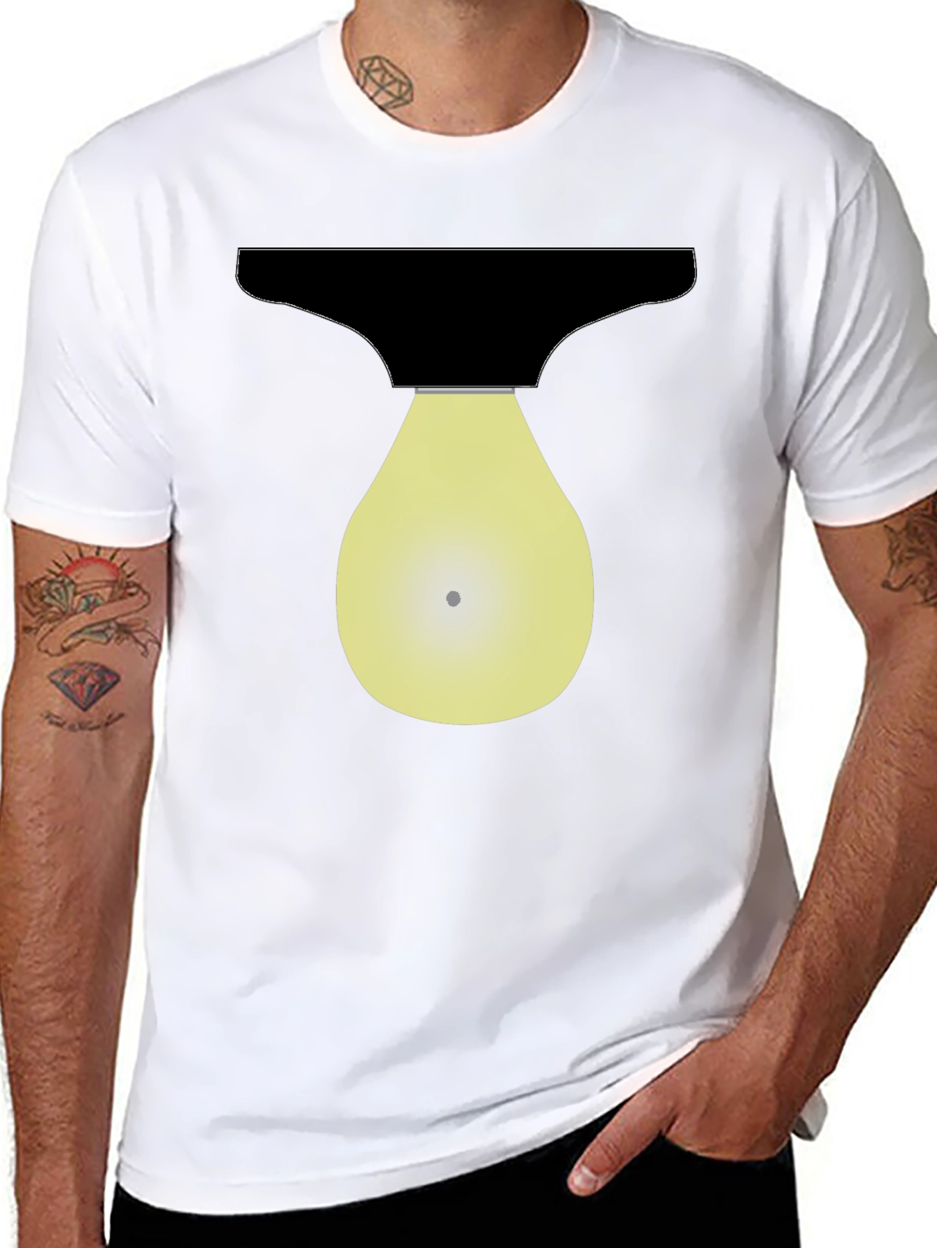 Abstract Lightbulb Graphic Tee - Black