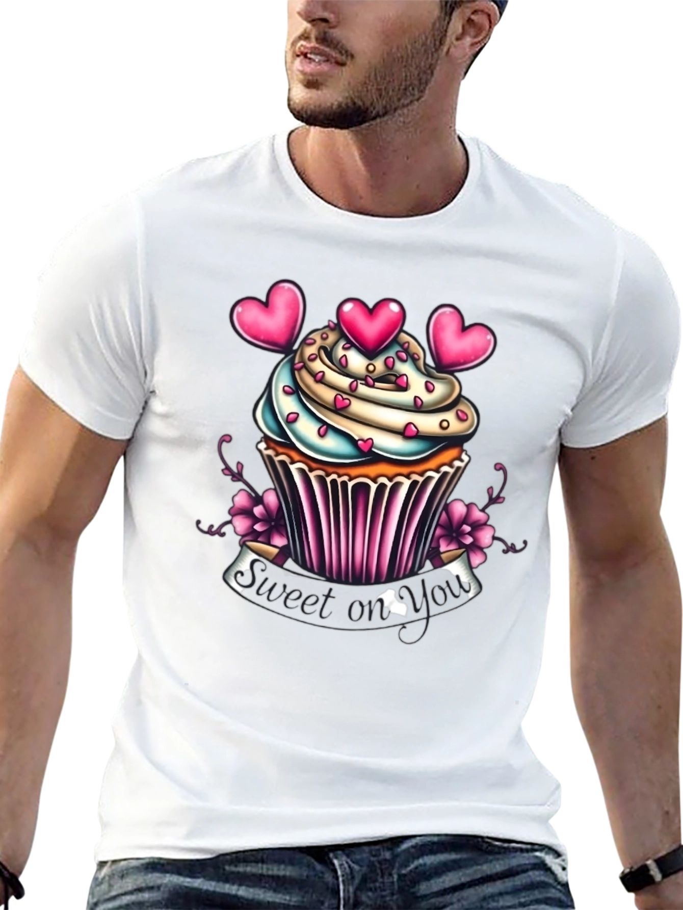 Sweet On You Cupcake Graphic T-Shirt