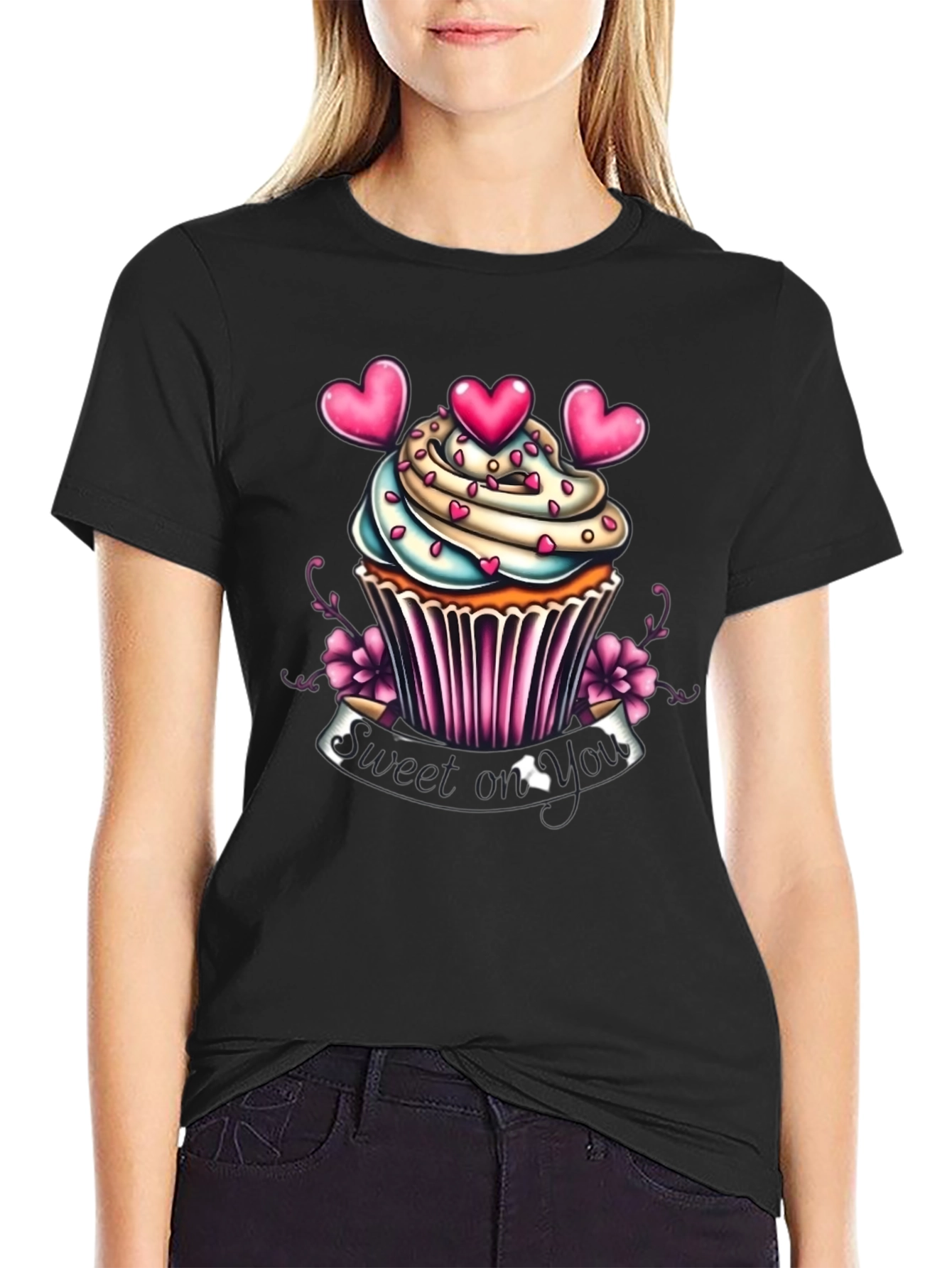 Sweet On You Cupcake Graphic T-Shirt