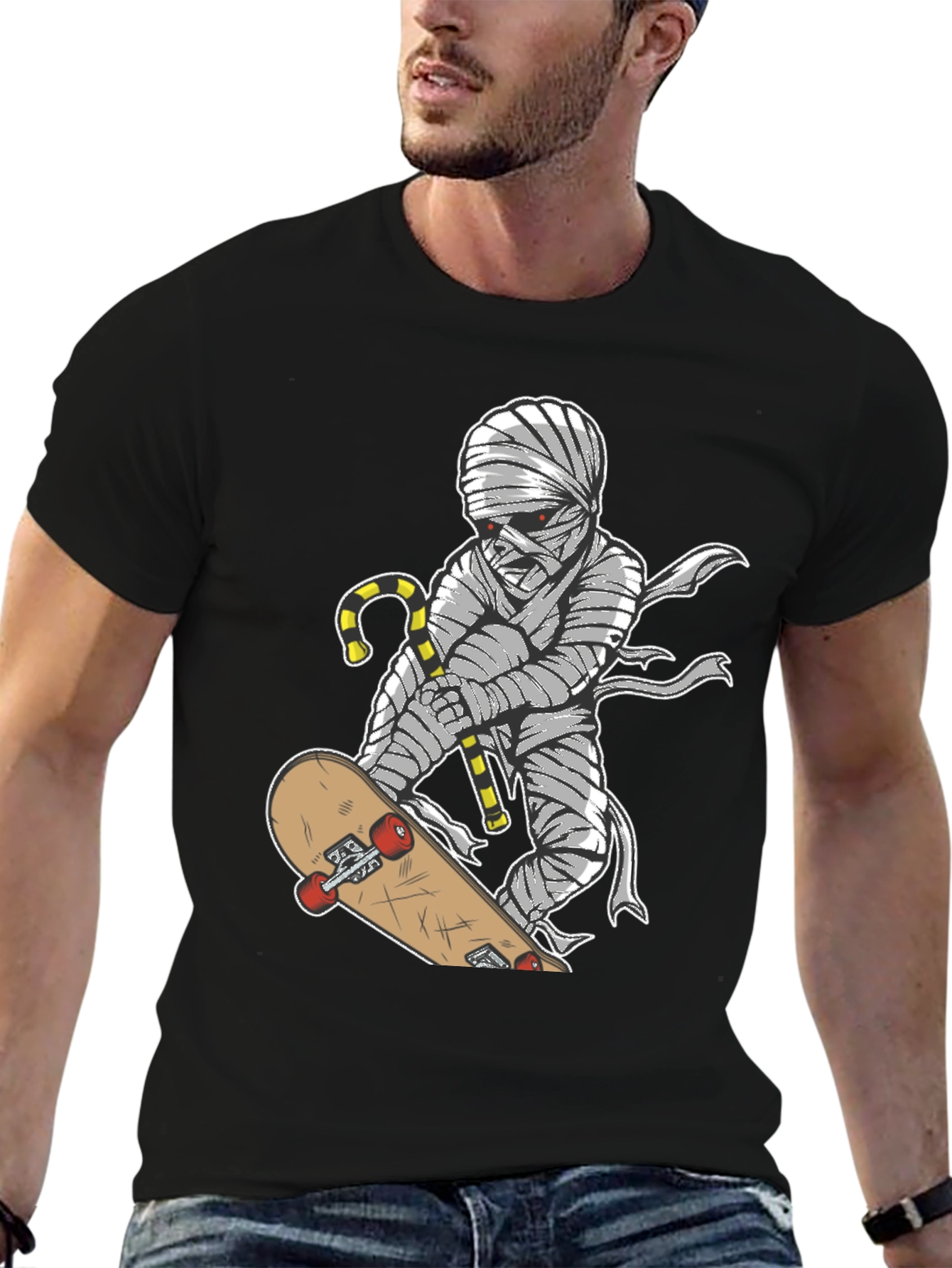 Skateboarding Mummy Graphic T-Shirt