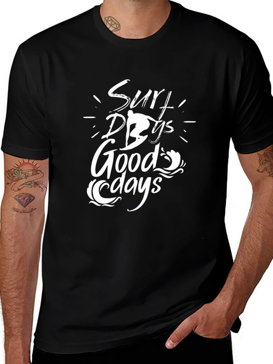 Surf Days Good Days Graphic Tee - Black Casual T-Shirt