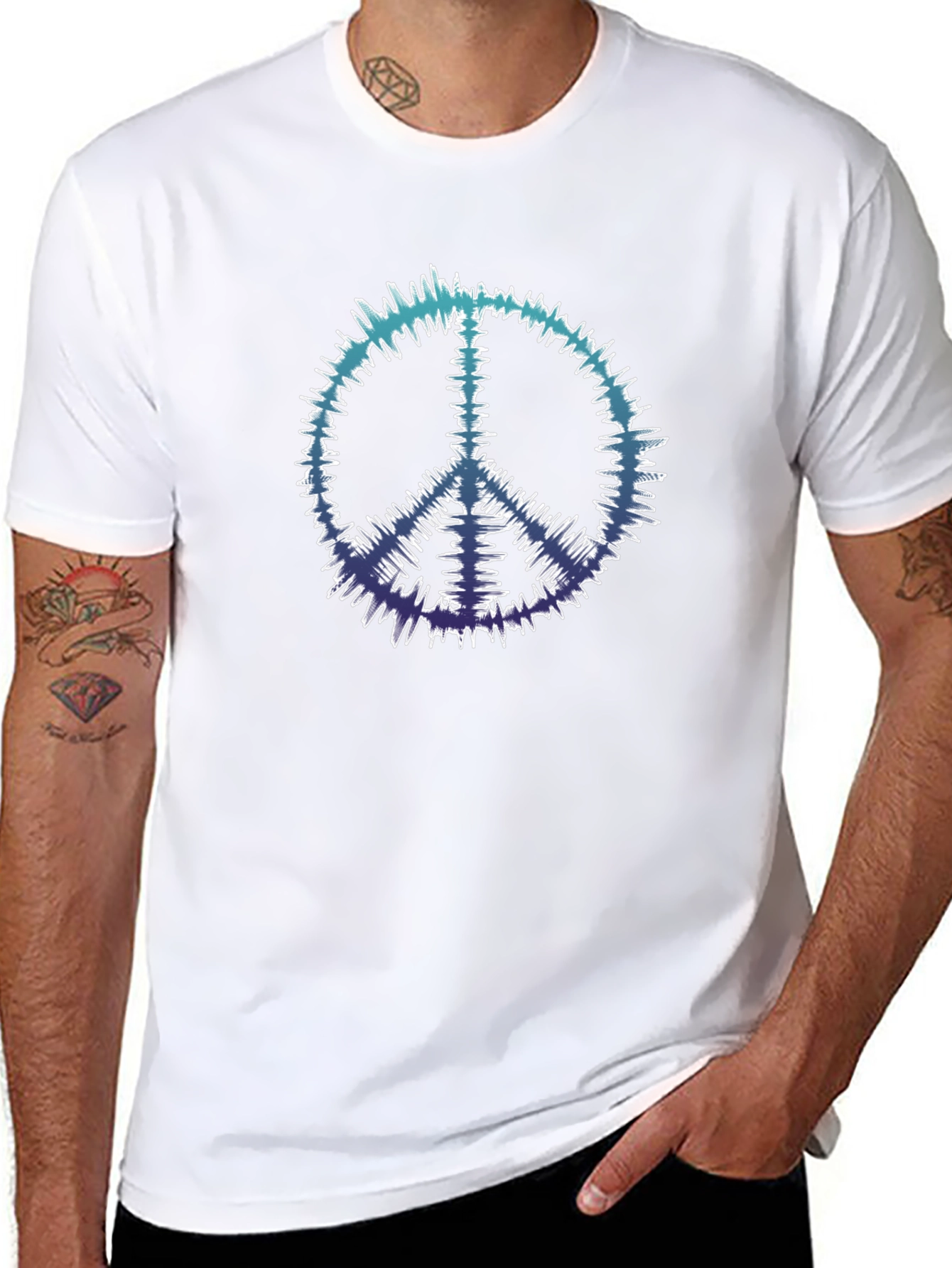 Peace Sign Black Tee - Retro Vibe