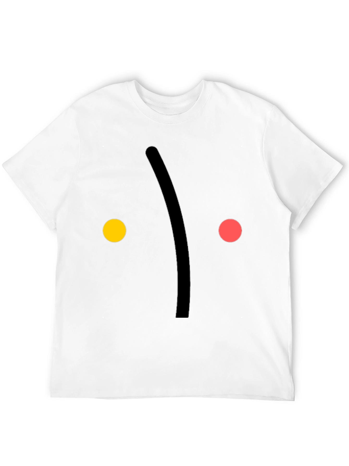 Minimalist Face Graphic Print Black T-Shirt