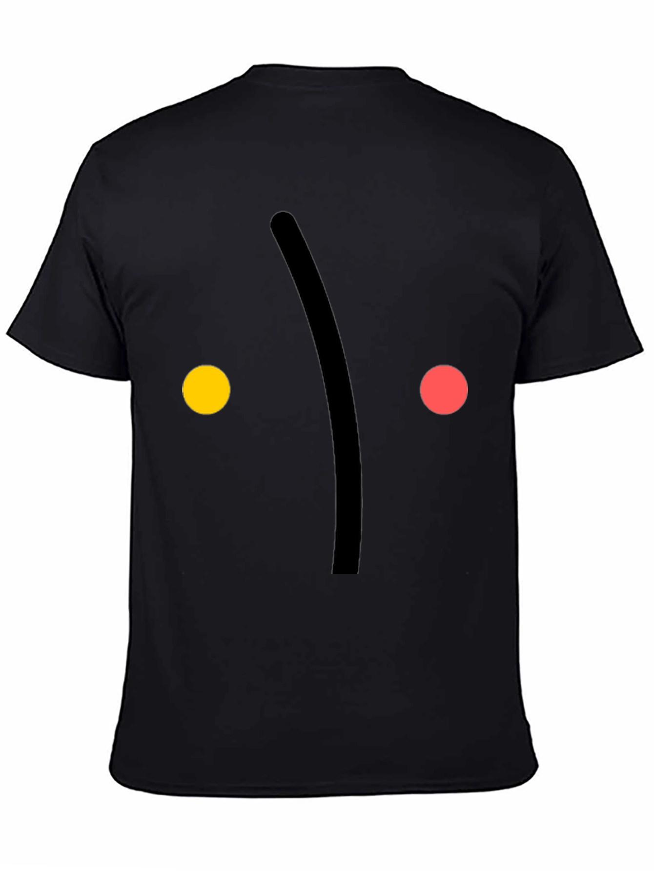 Minimalist Face Graphic Print Black T-Shirt