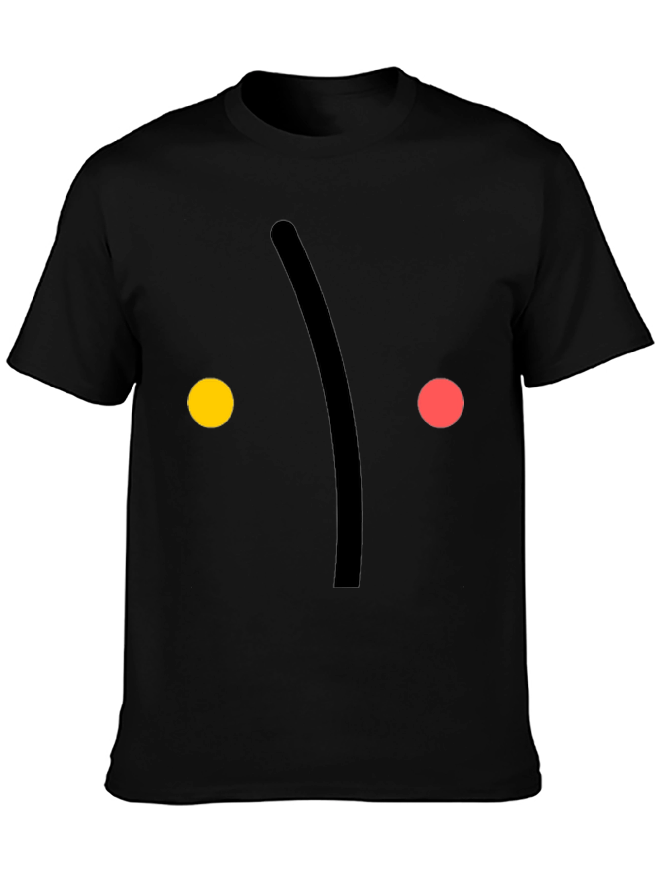 Minimalist Face Graphic Print Black T-Shirt