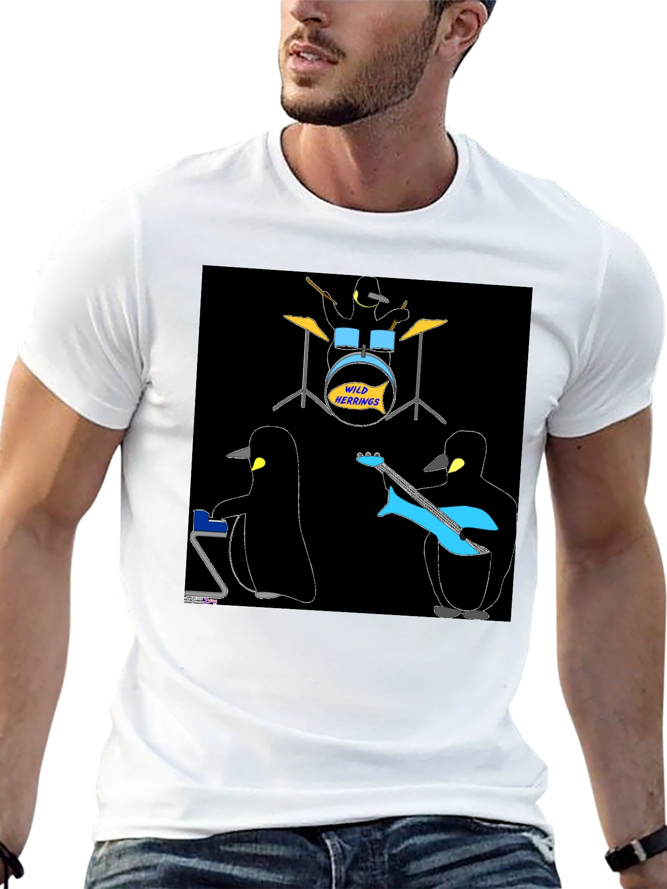 Penguin Band T-Shirt - Wild Herrings Rock!
