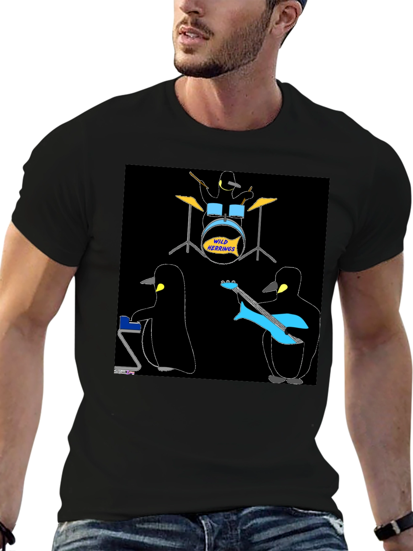 Penguin Band T-Shirt - Wild Herrings Rock!