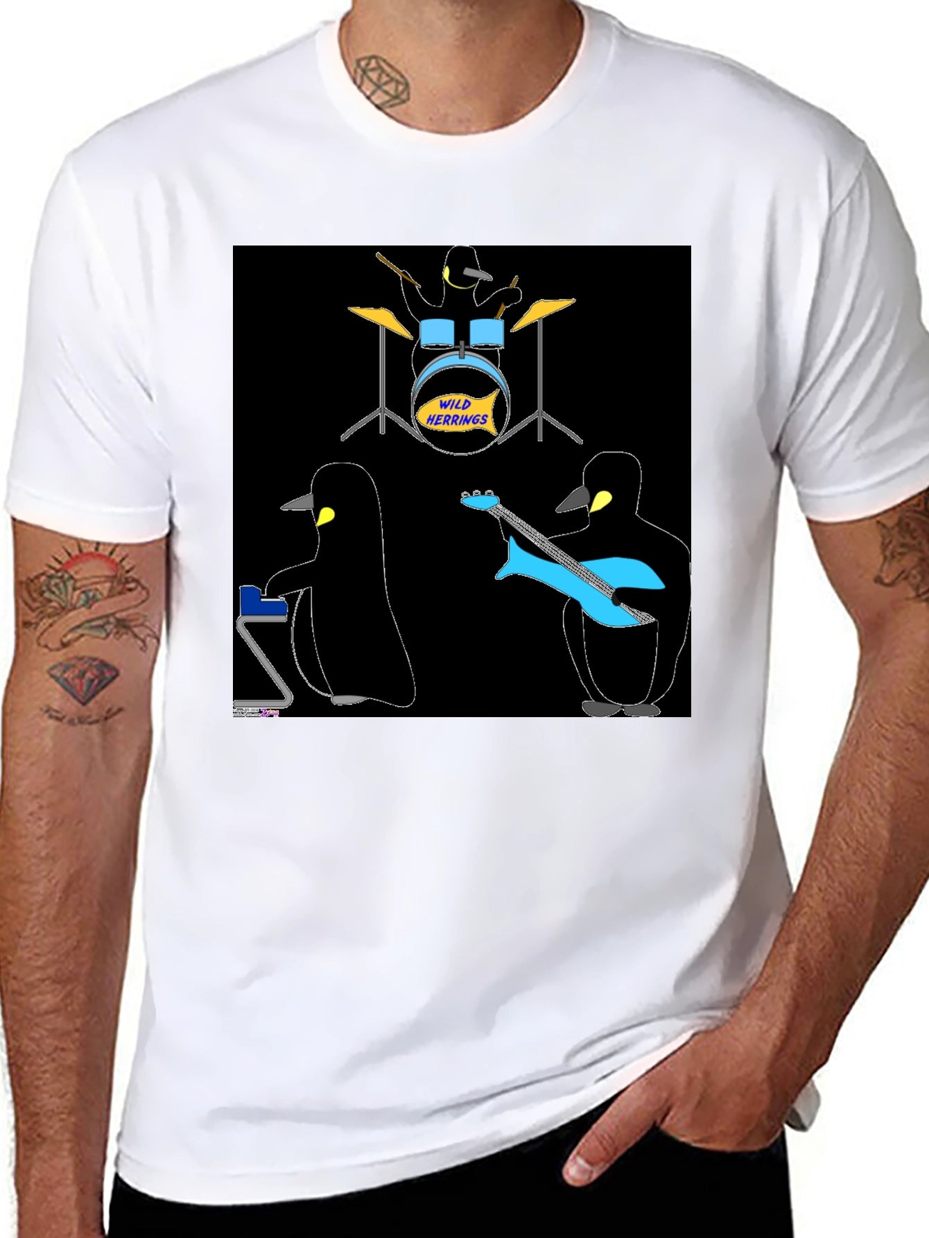 Penguin Band T-Shirt - Wild Herrings Rock!