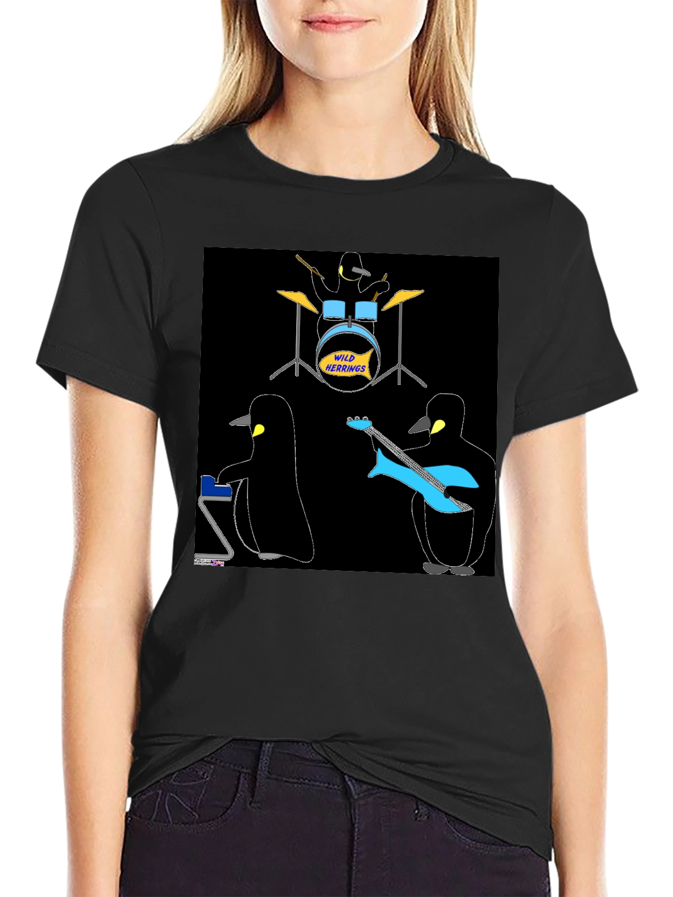 Penguin Band T-Shirt - Wild Herrings Rock!