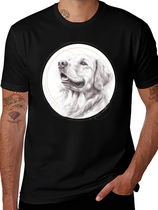 Dog Portrait Black T-Shirt - Artistic Pet Lover Tee