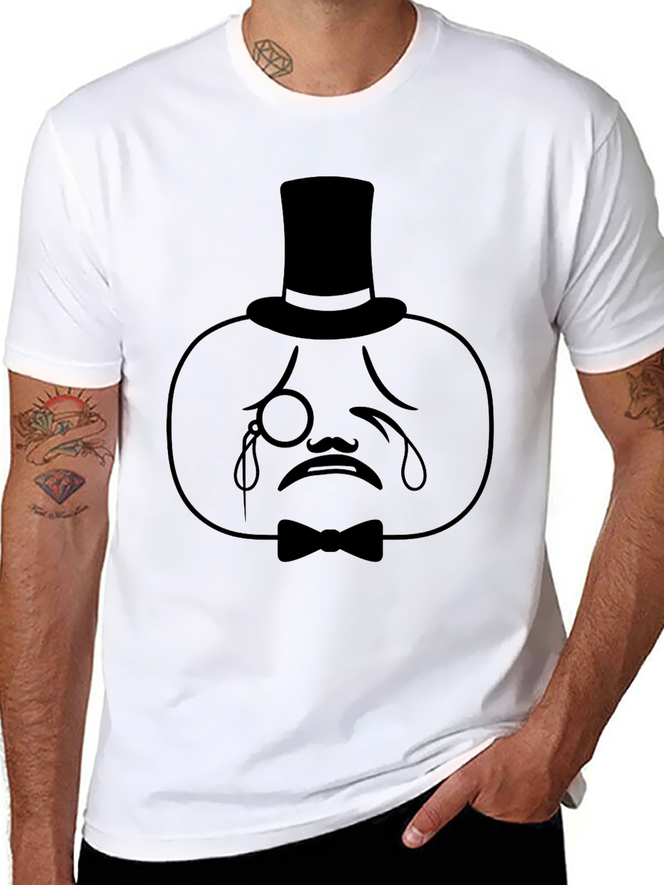 Dapper Crying Pumpkin T-Shirt - Unique Halloween Apparel