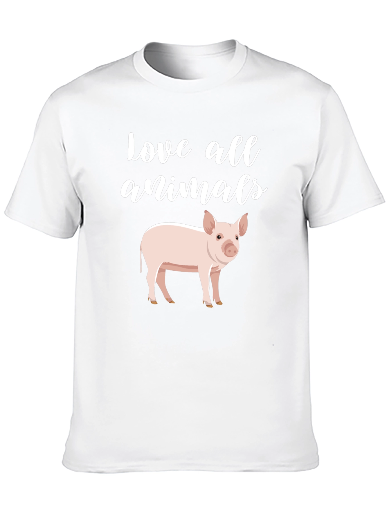 Love All Animals Pig Graphic T-Shirt