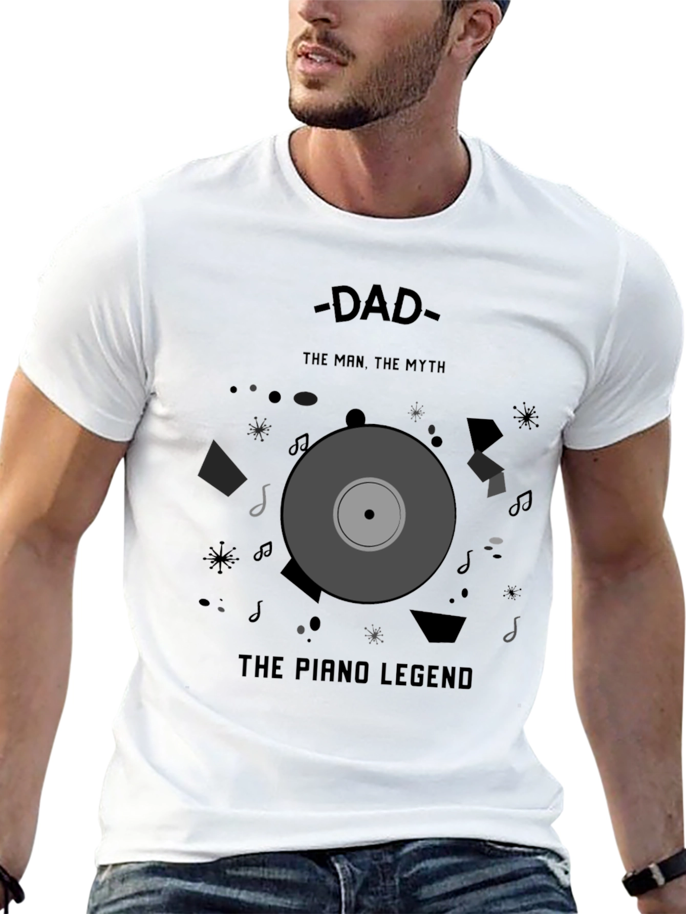 Dad Piano Legend T-Shirt - Man Myth Legend