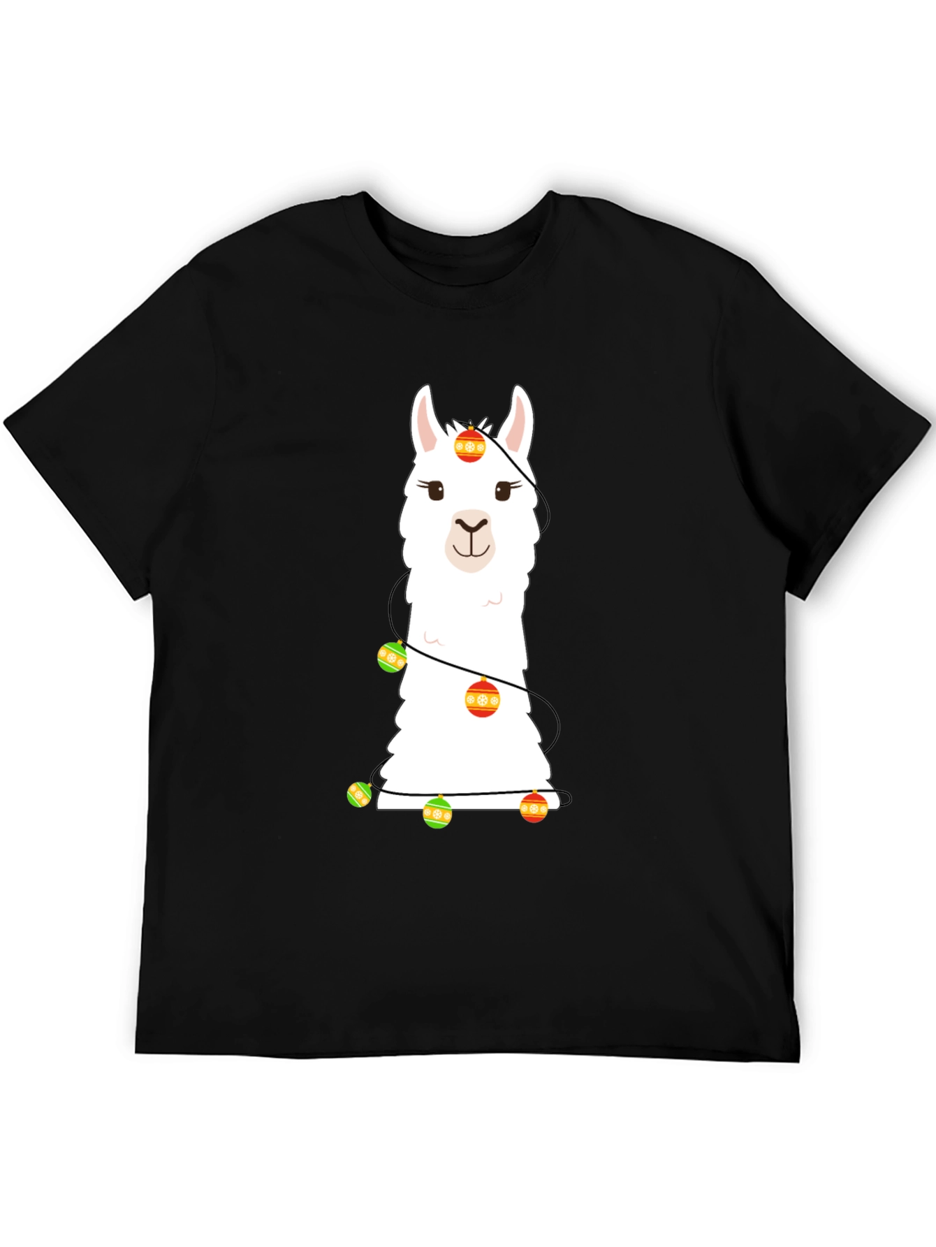 Llama Christmas Lights Graphic Tee