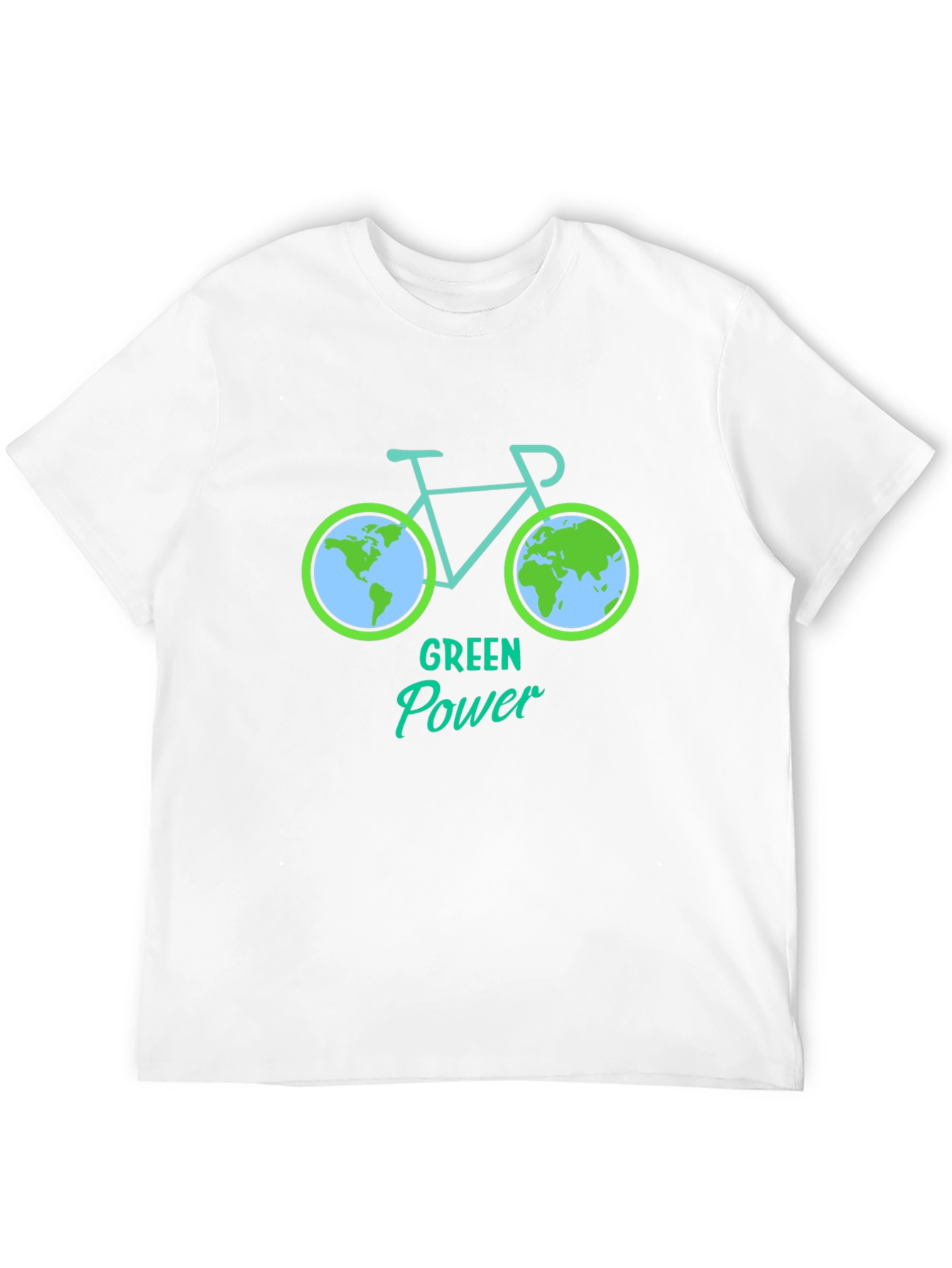 Green Power Earth Bicycle Graphic Tee - Eco Friendly