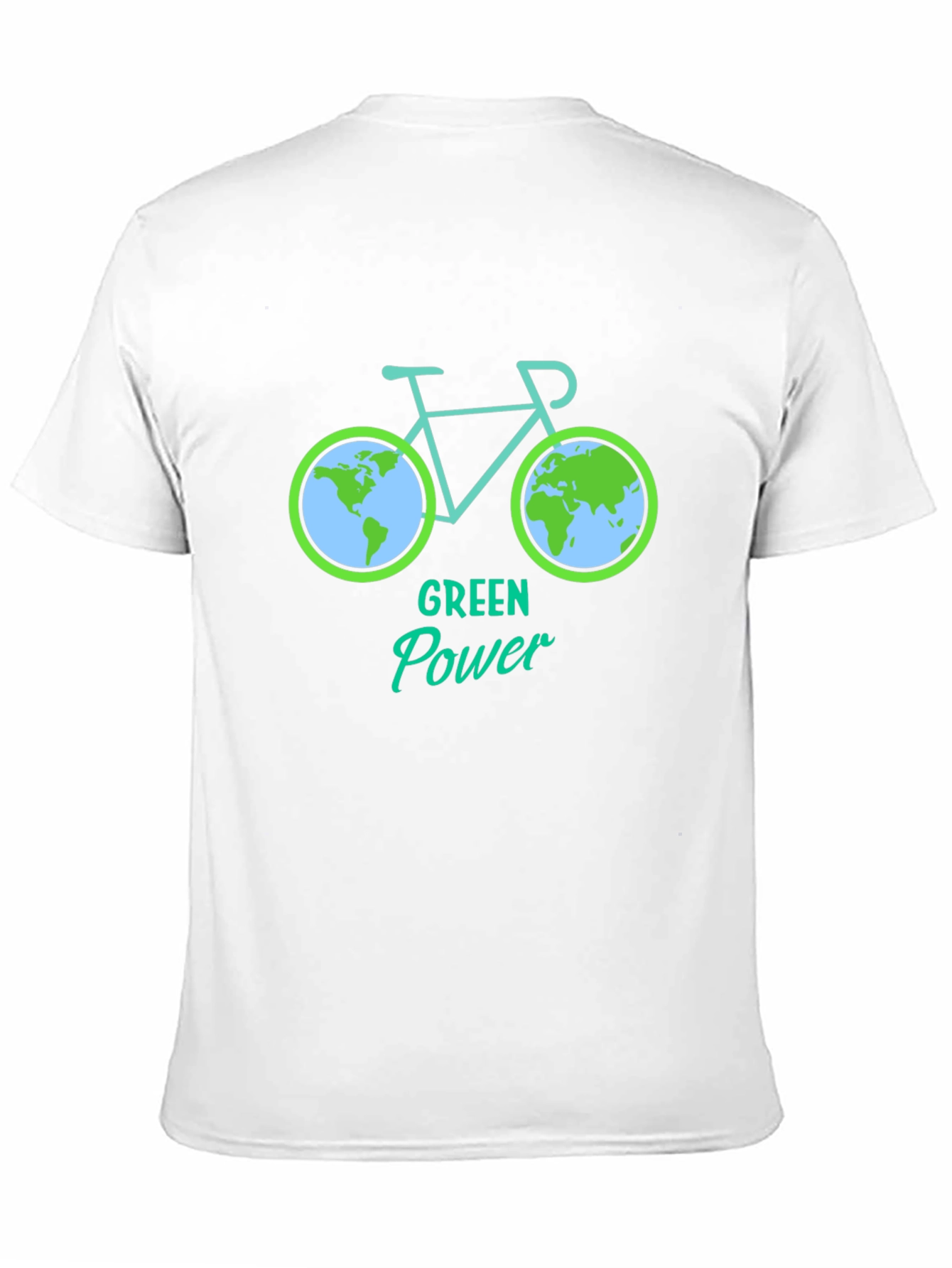 Green Power Earth Bicycle Graphic Tee - Eco Friendly
