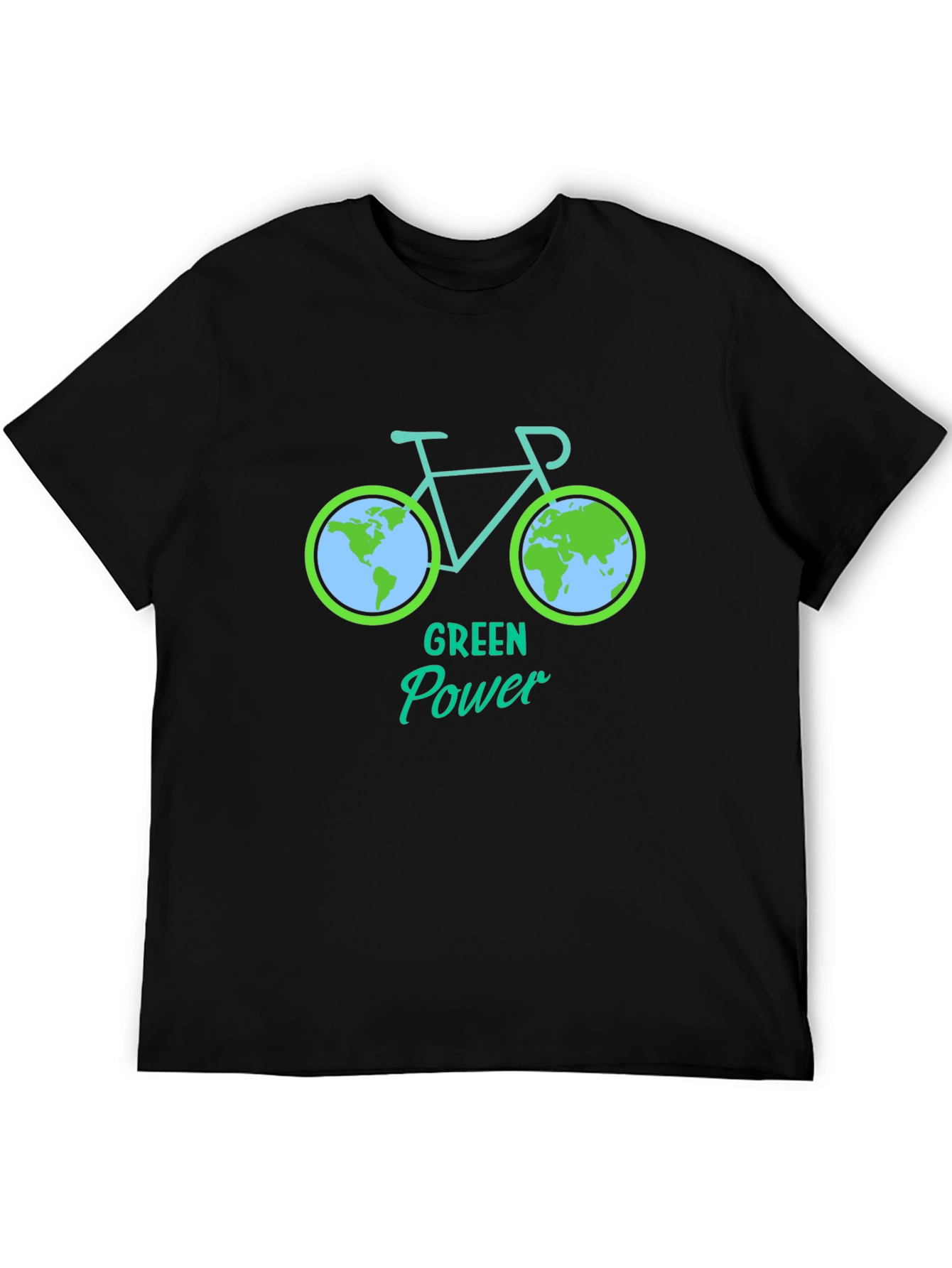 Green Power Earth Bicycle Graphic Tee - Eco Friendly