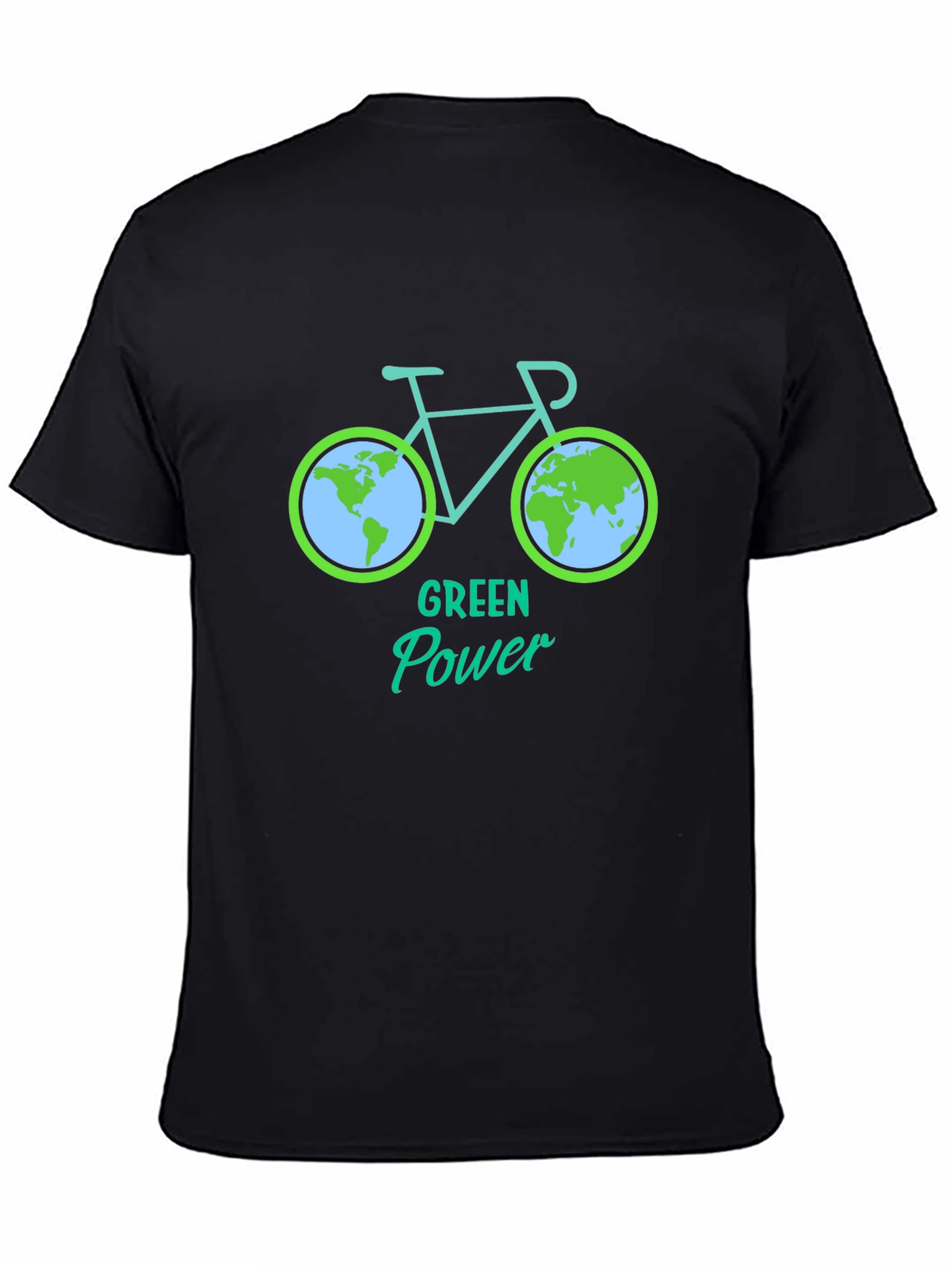 Green Power Earth Bicycle Graphic Tee - Eco Friendly