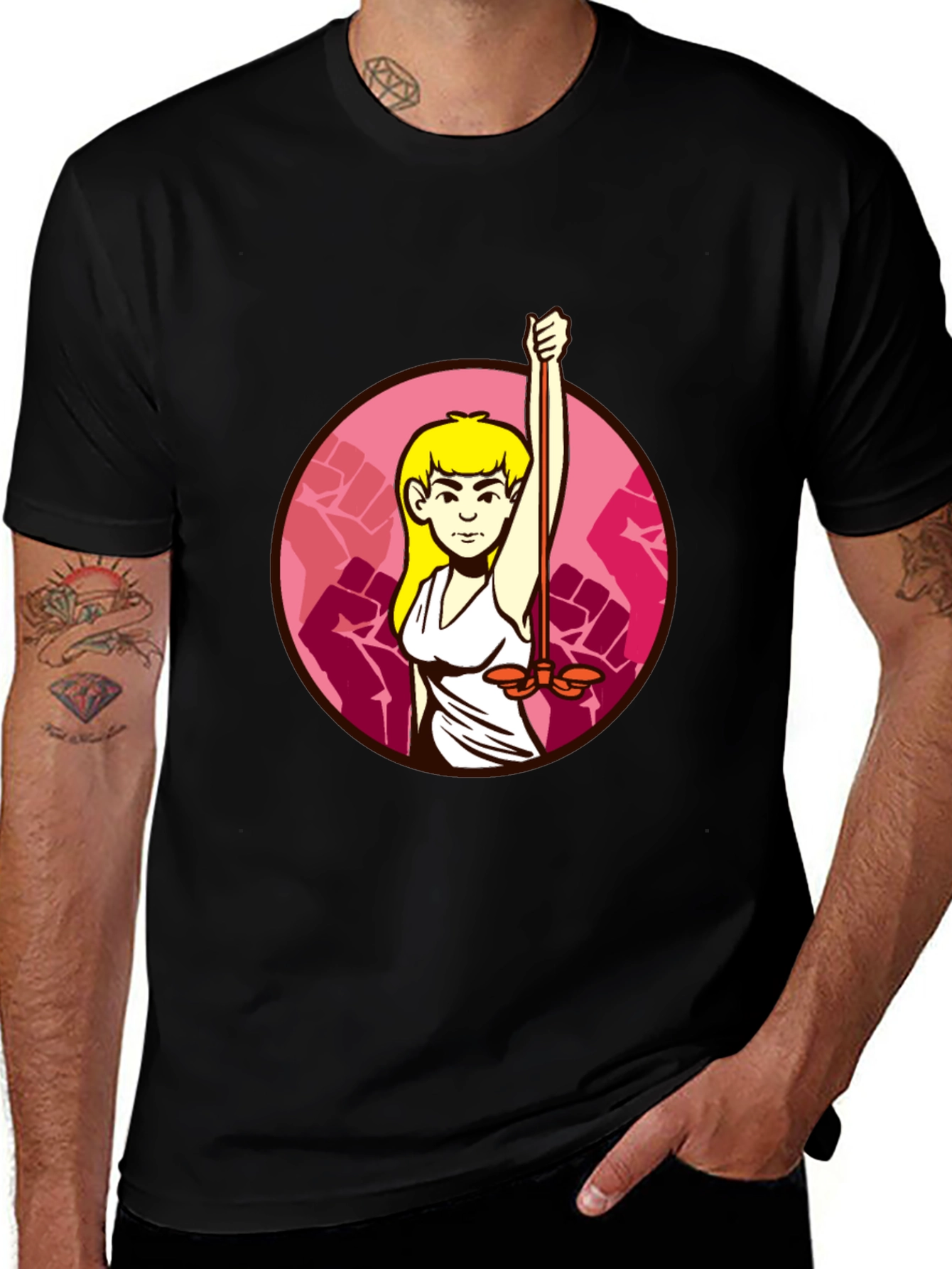 Feminist Symbol Black T-Shirt