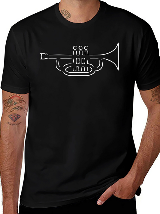 Trumpet Graphic T-Shirt - Black Casual Tee