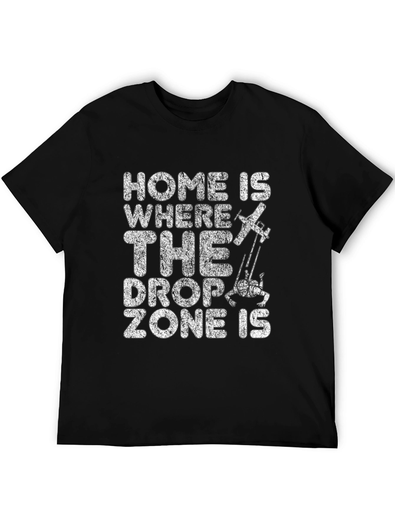 Skydiving Drop Zone Black T-Shirt