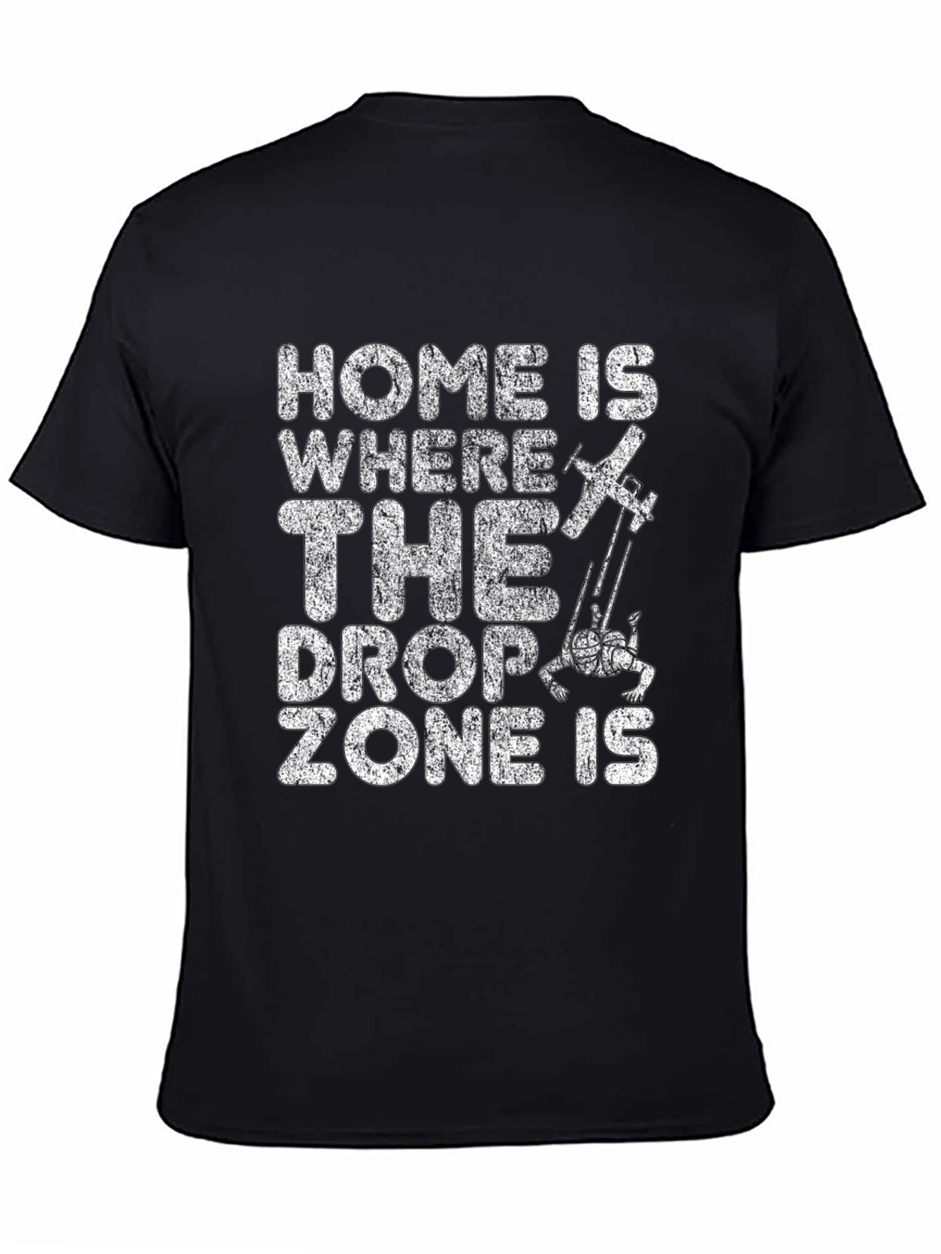 Skydiving Drop Zone Black T-Shirt